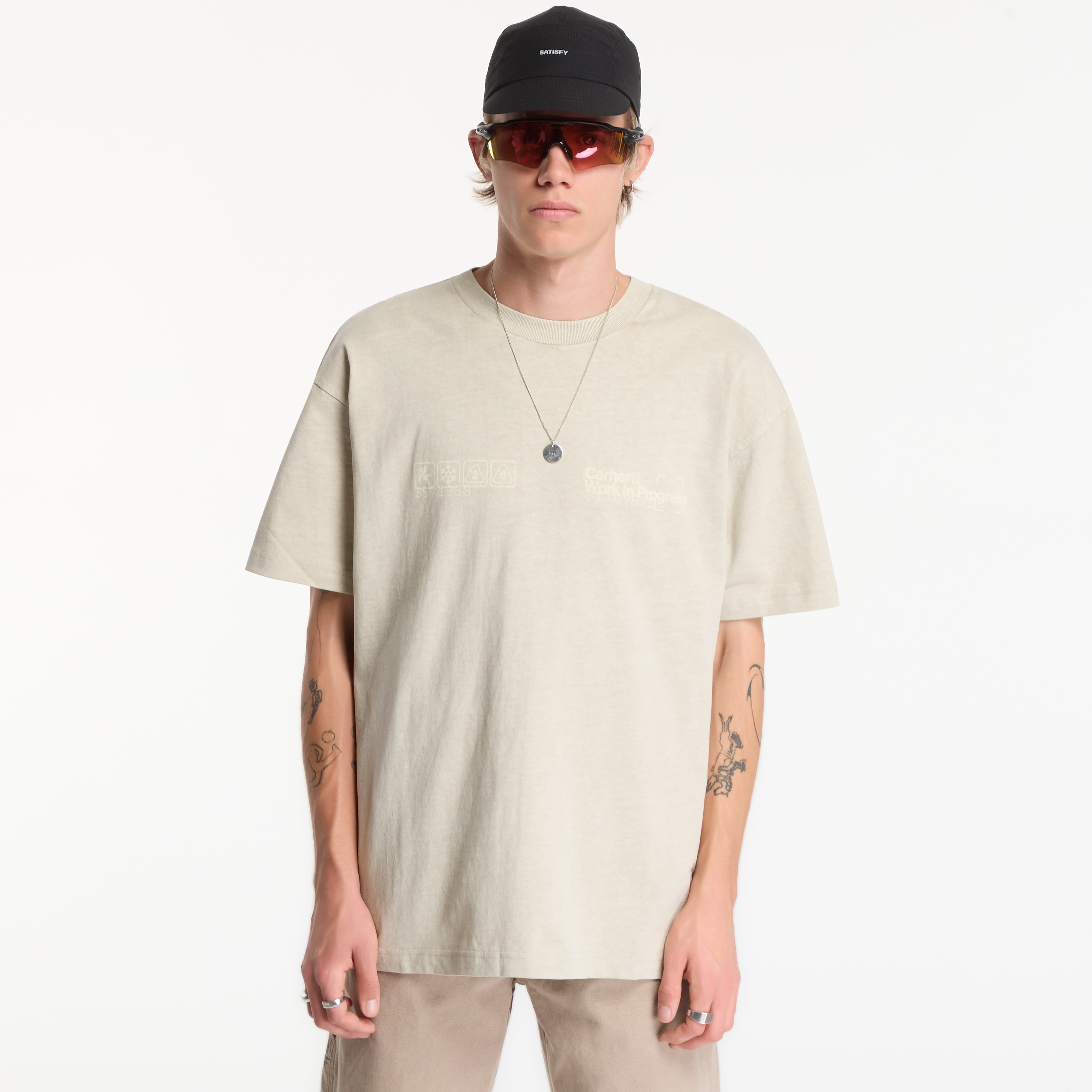 Тениска Carhartt WIP S/S Boxed T-Shirt UNISEX Fleur De Sel Garment Dyed XL