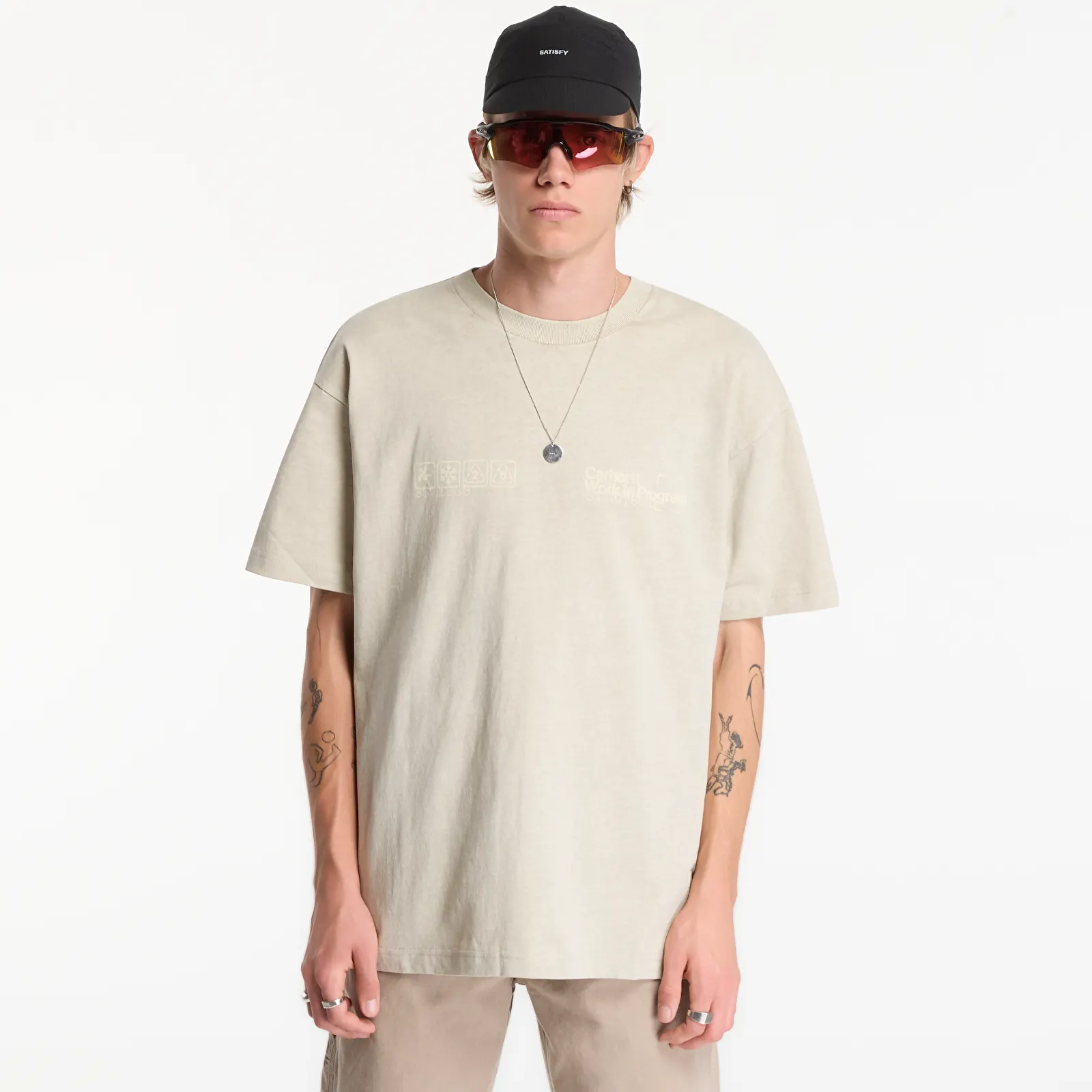 Muške majice kratkih rukava Carhartt WIP S/S Boxed T-Shirt UNISEX Fleur De Sel Garment Dyed
