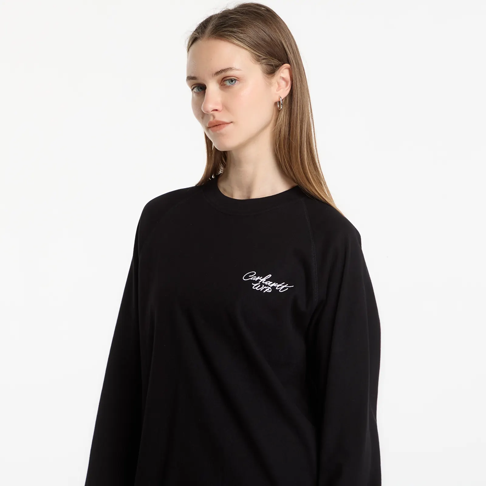 T-shirts homme Carhartt WIP L/S Signature Rib T-Shirt UNISEX Black/ White