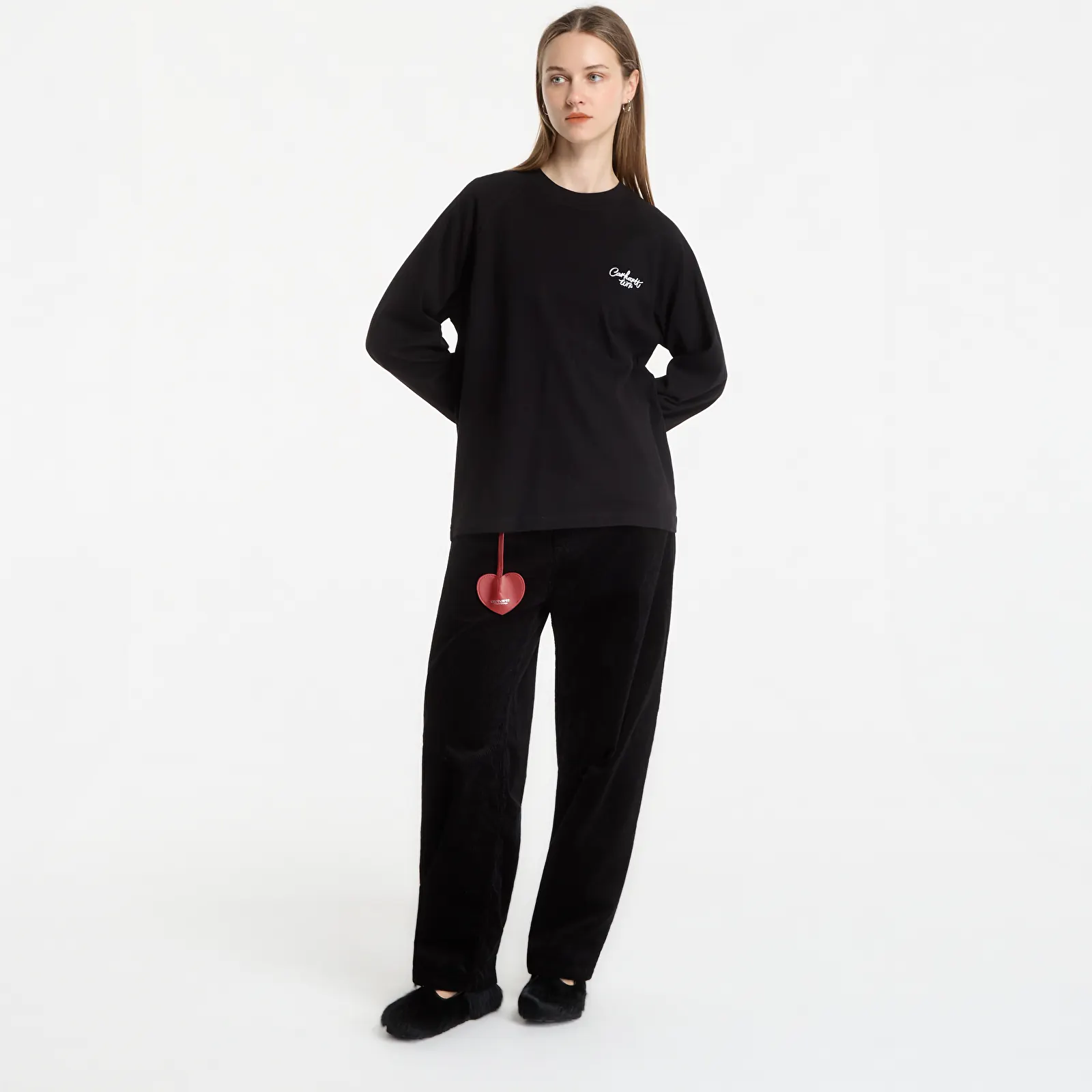 T-shirts homme Carhartt WIP L/S Signature Rib T-Shirt UNISEX Black/ White