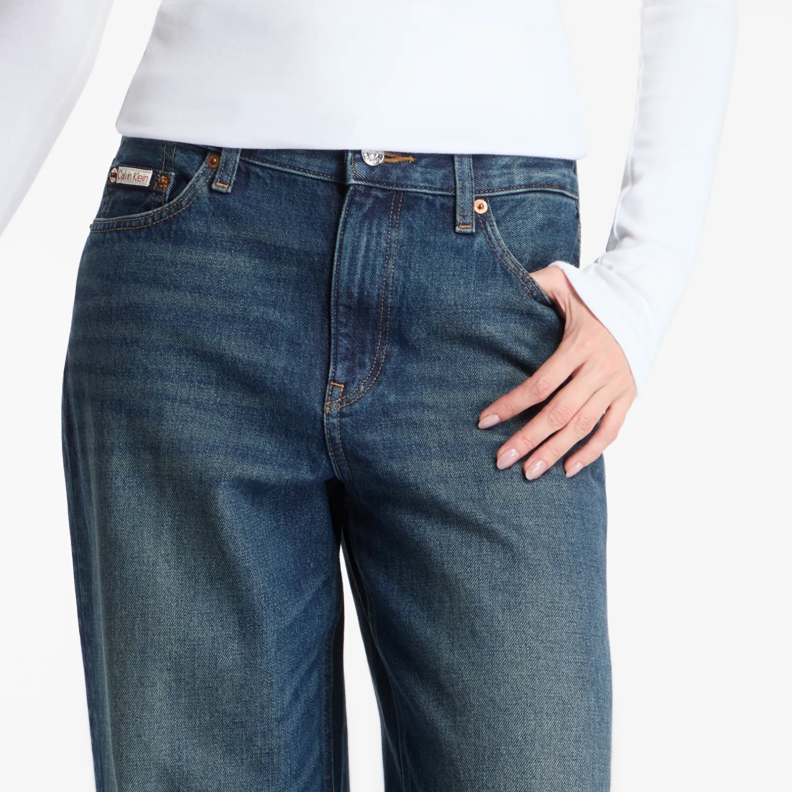 Jeans für Frauen Calvin Klein Low Rise Baggy Blue