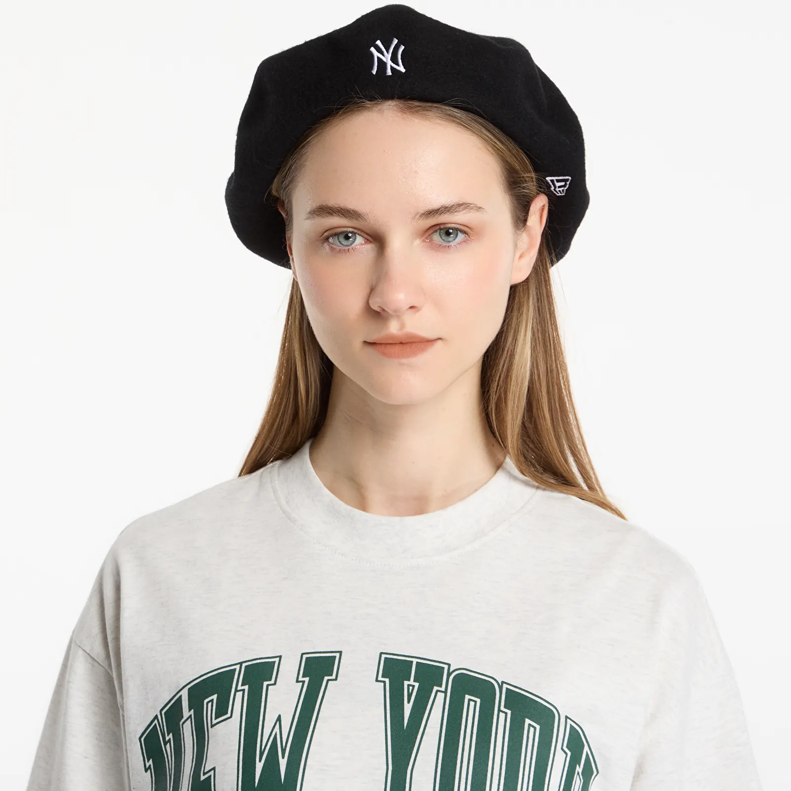 Pánské čepice New Era Beret MLB Wool Script New York Yankees Black