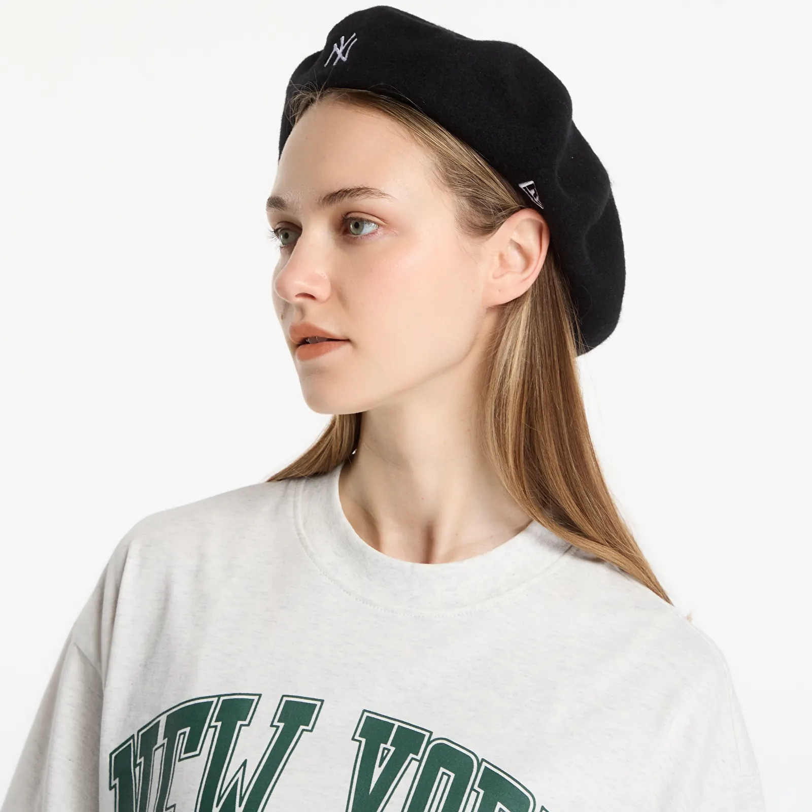 Pánské čepice New Era Beret MLB Wool Script New York Yankees Black