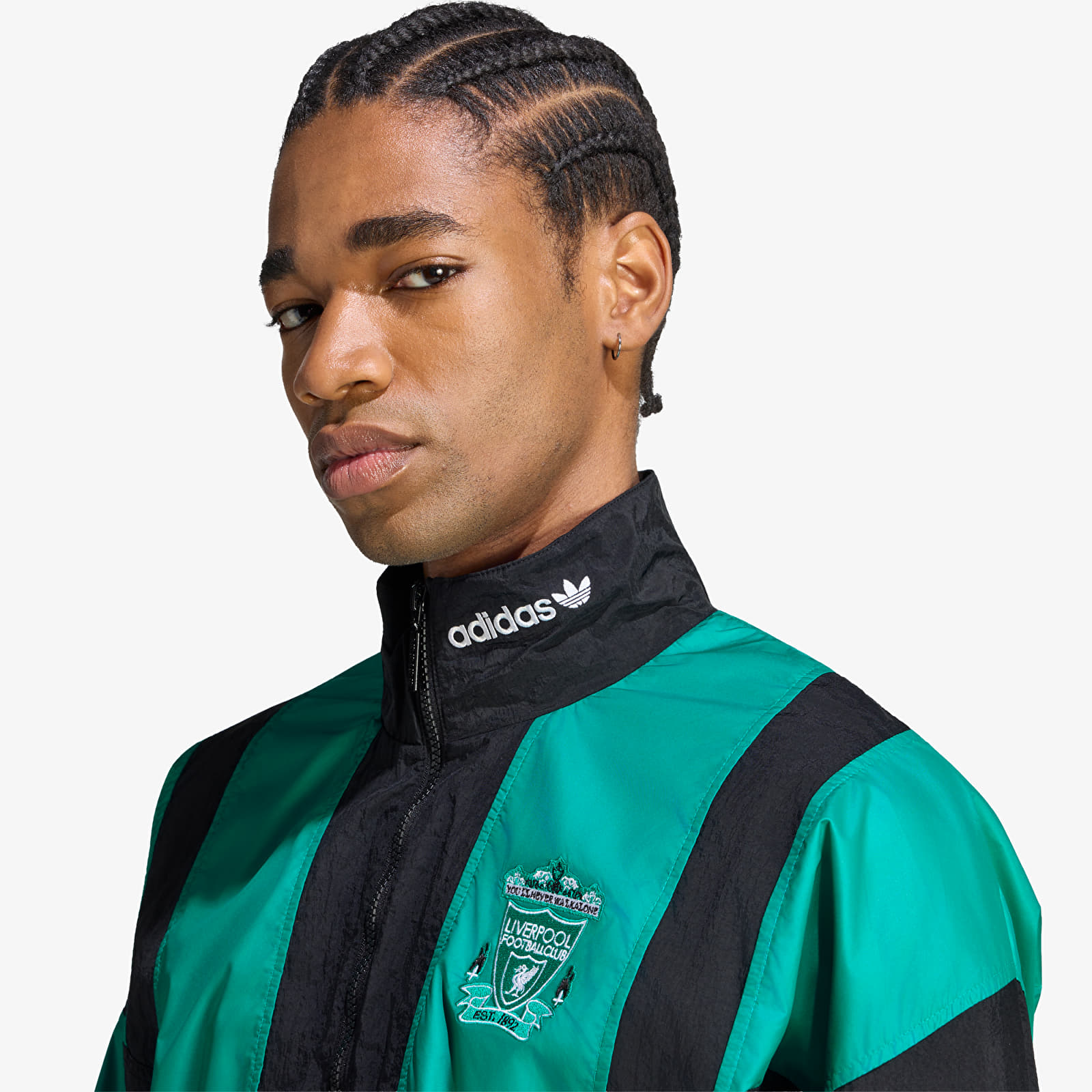 Vestes pour hommes adidas Liverpool FC EQT Track Top Black/ Equipment Green