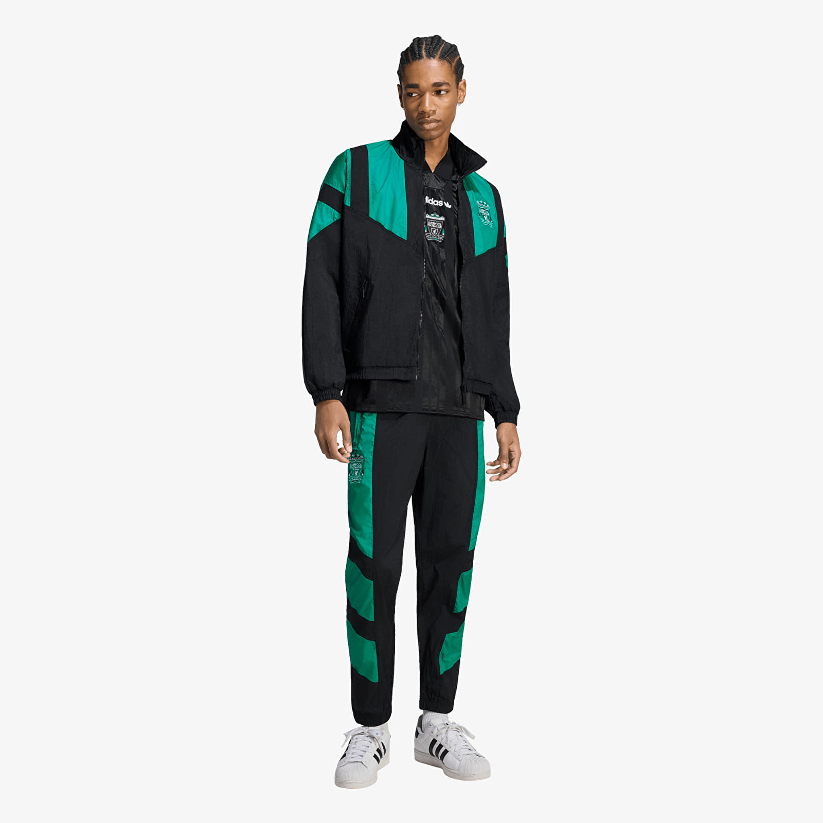 Vestes pour hommes adidas Liverpool FC EQT Track Top Black/ Equipment Green