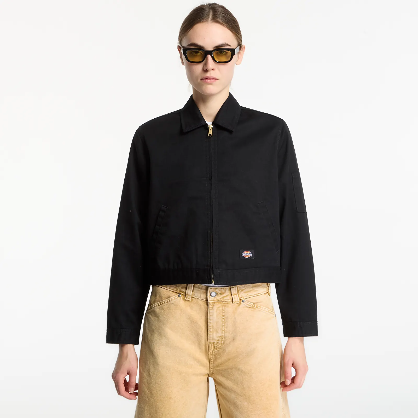 Dámské bundy Dickies Lined Eisenhower Crop W Black