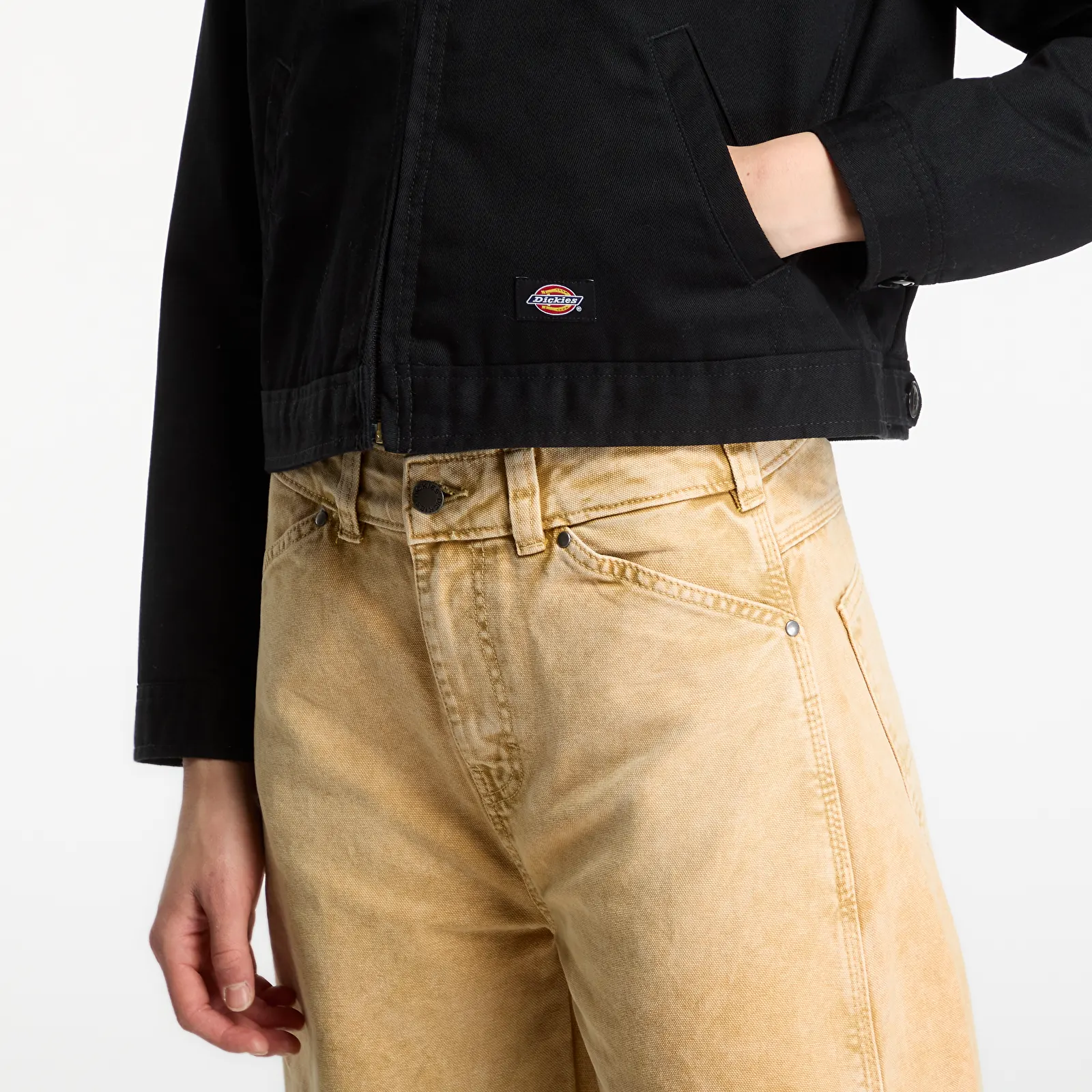 Dámské bundy Dickies Lined Eisenhower Crop W Black