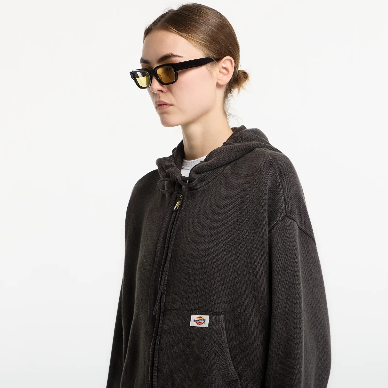 Pulls femme Dickies Fredonia Zipped Knit Bomber Grey