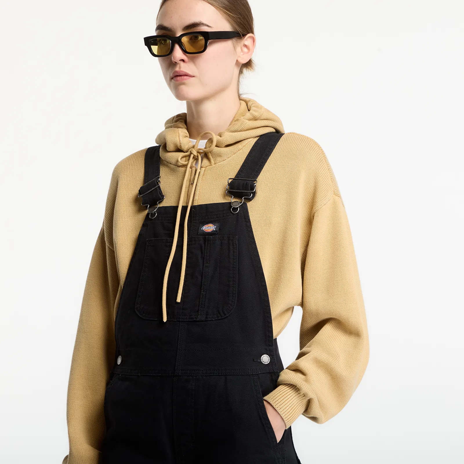 Women's Trousers Dickies Canvas Bib Black