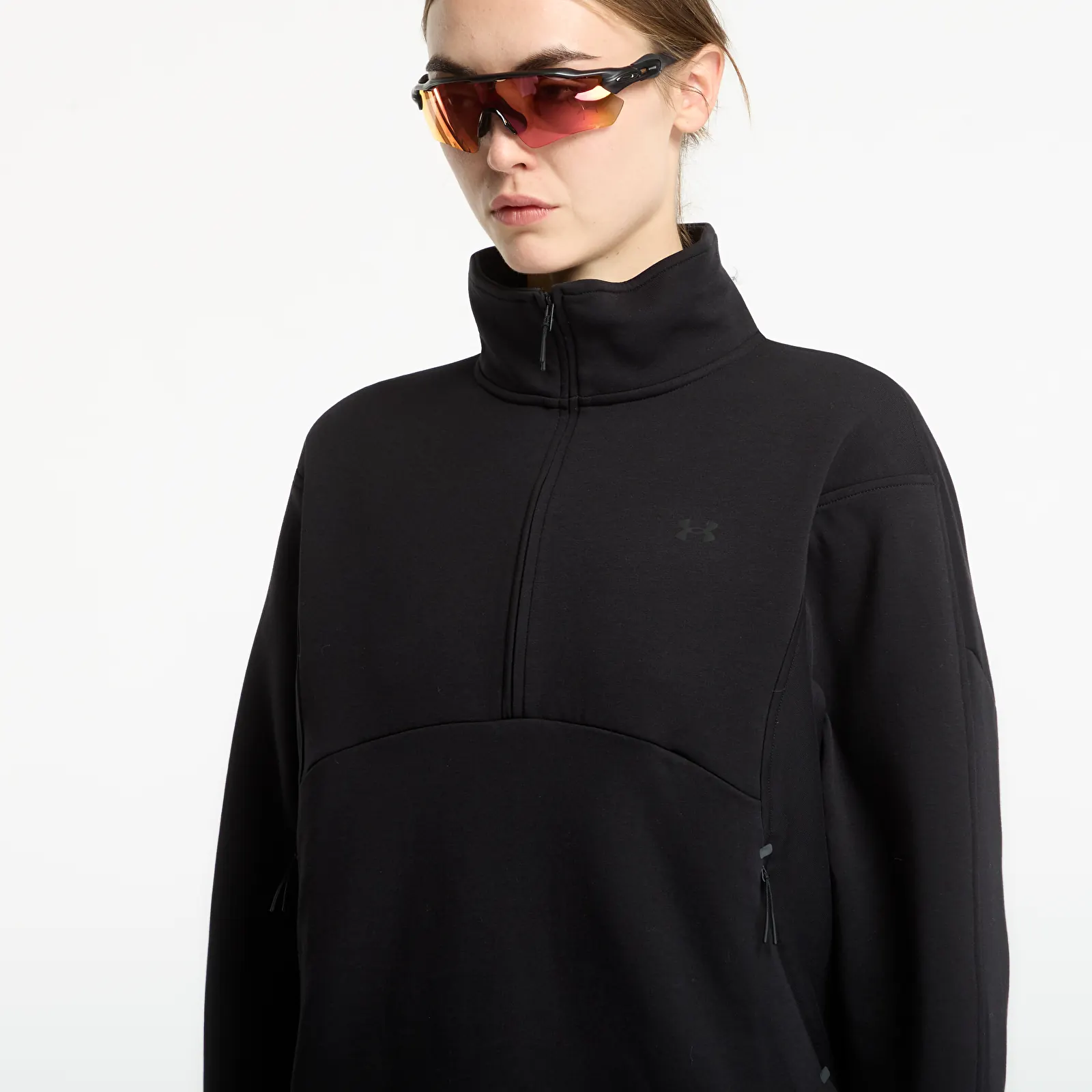 Gensere for kvinner Under Armour Unstoppable Fleece HZ Ultimate Black/ Ultimate Black