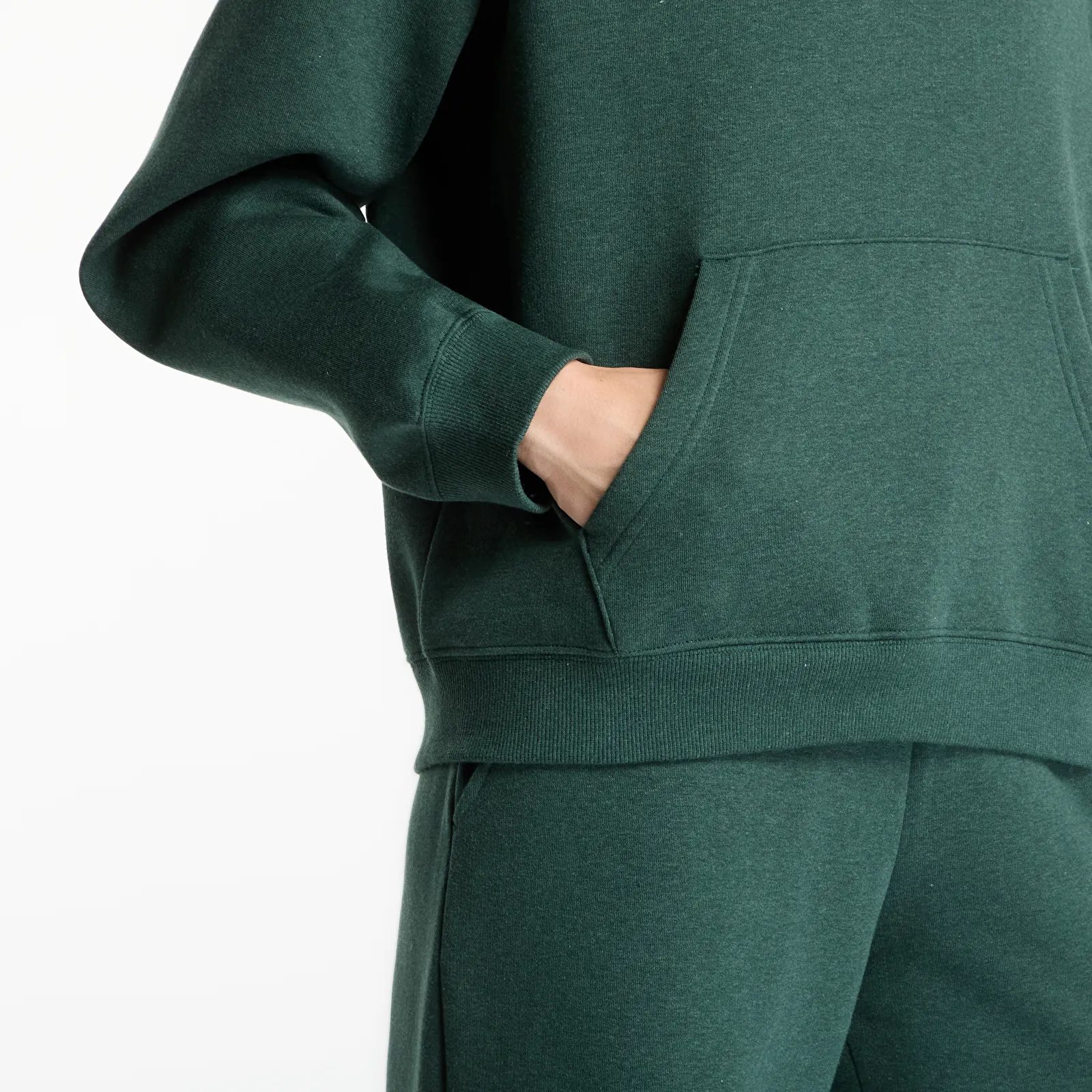 Sweats à capuche femme New Balance Trackside Fleece Hoodie Nordic Green Heather
