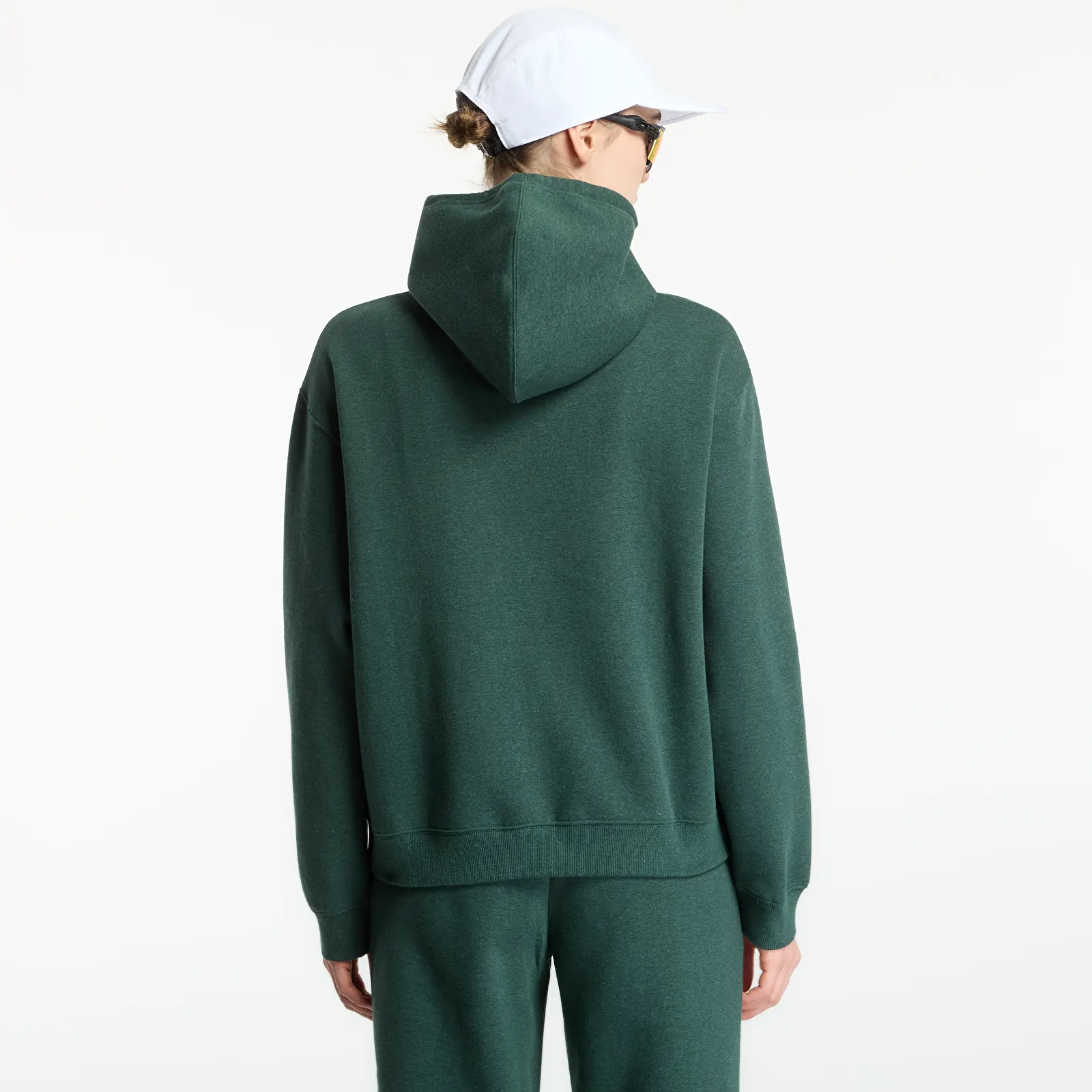Sweats à capuche femme New Balance Trackside Fleece Hoodie Nordic Green Heather