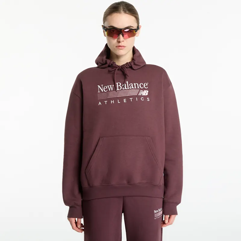Sweatshirt New Balance Trackside Fleece Hoodie Cherry Leather