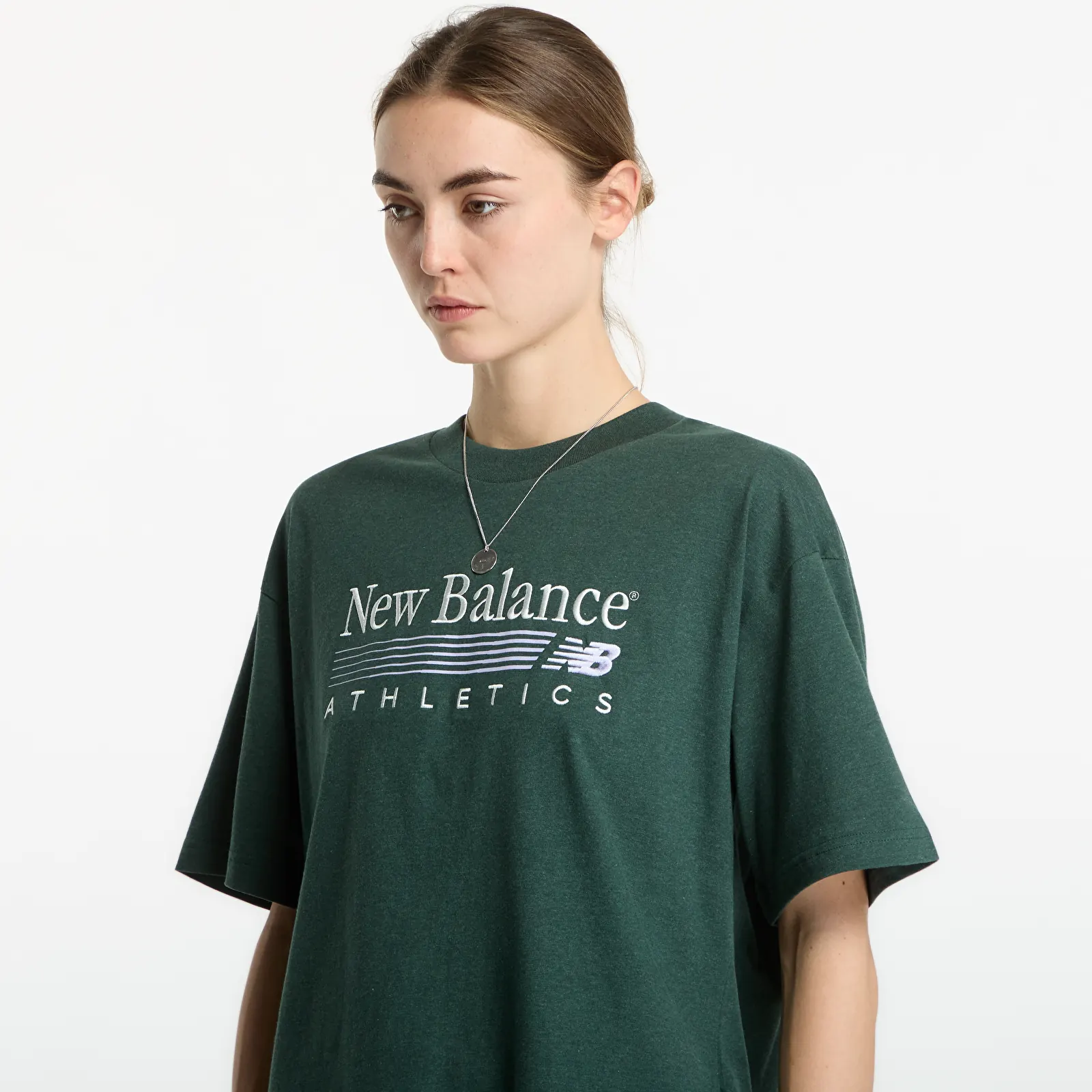 T-shirts femme New Balance Trackside Oversized T-Shirt Nordic Green Heather