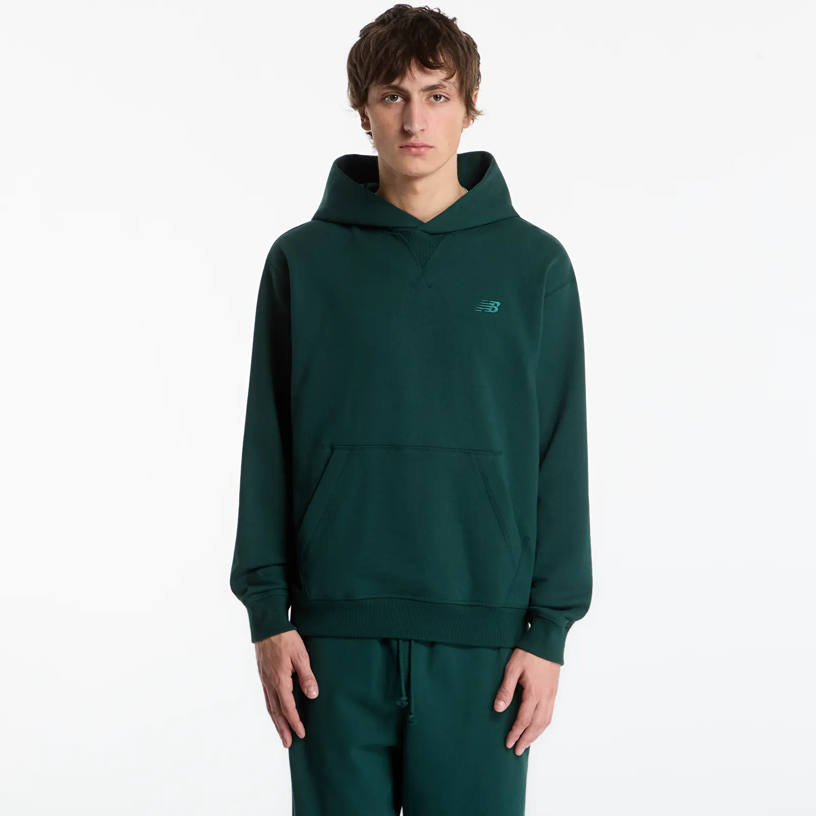 Herren-Sweatshirts New Balance Athletics French Terry Hoodie Nordic Green
