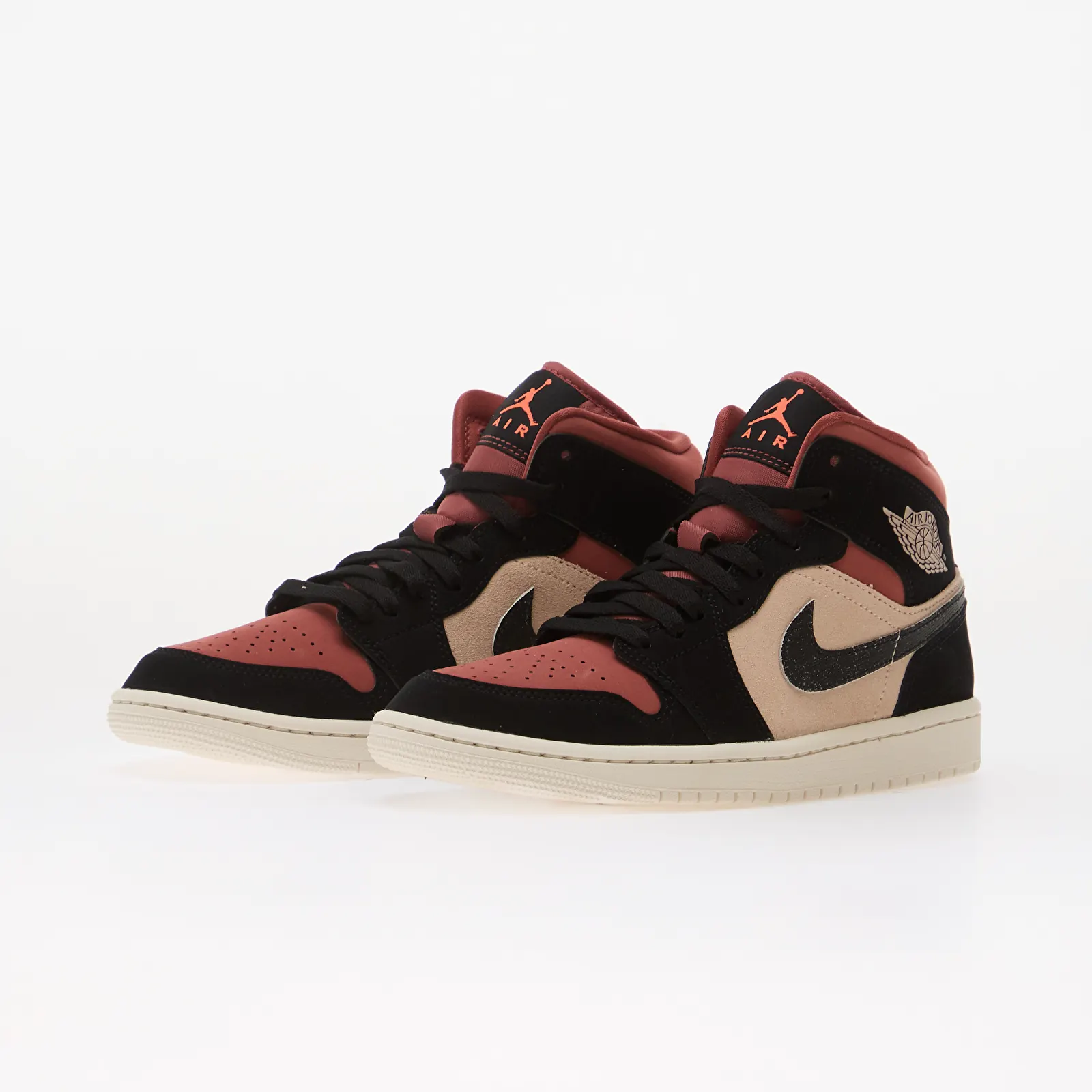 Baskets femme Air Jordan 1 Mid Particle Beige/ Black-Canyon Rust-Sail