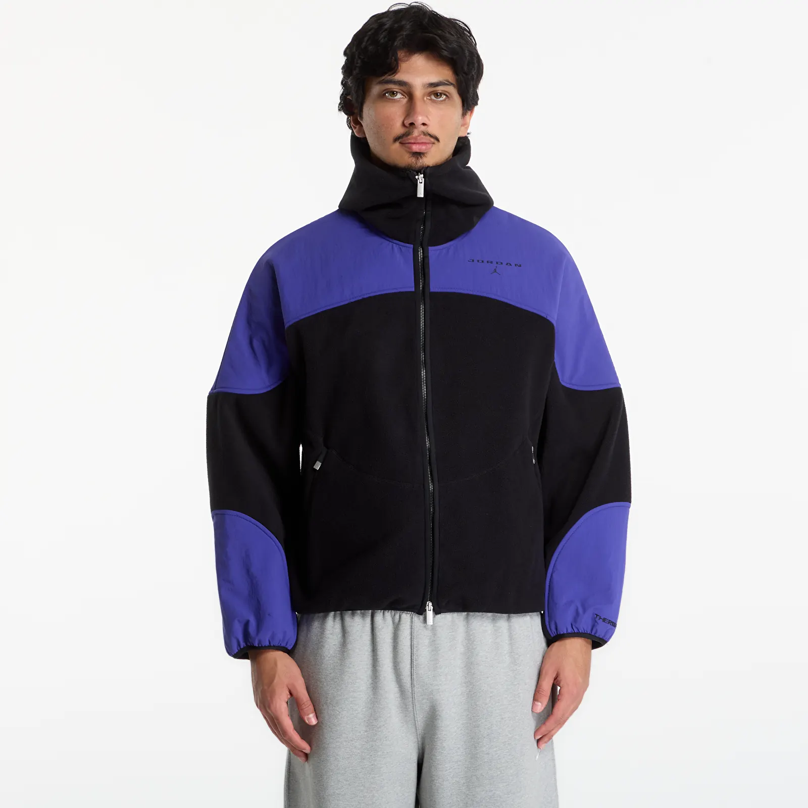 Pánske mikiny Jordan Flight Mountainside Therma-FIT Full-Zip Hoodie Black/ Light Concord/ Black