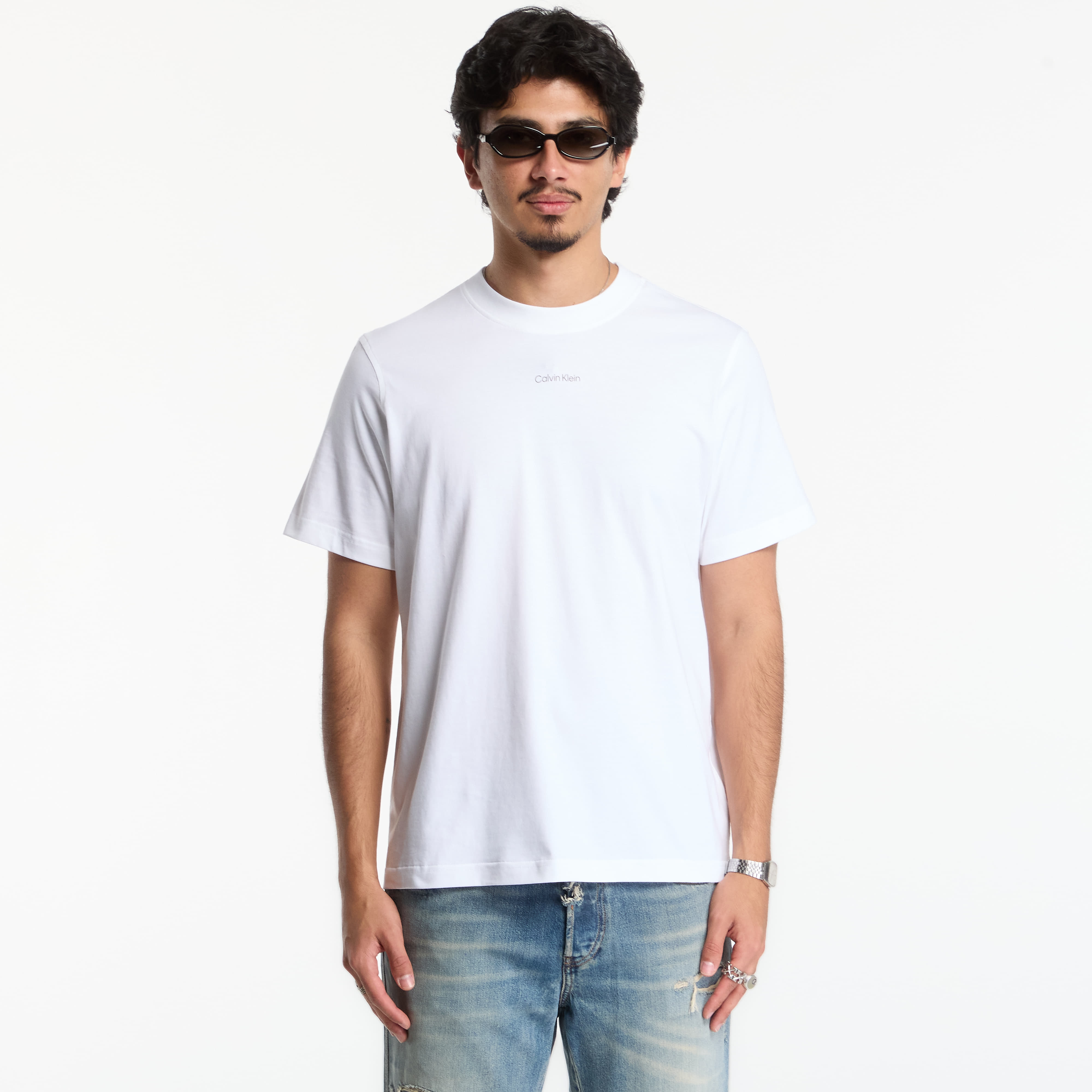 Тениска Calvin Klein Jeans Ss Easy 20s Retro Ca Bright White L