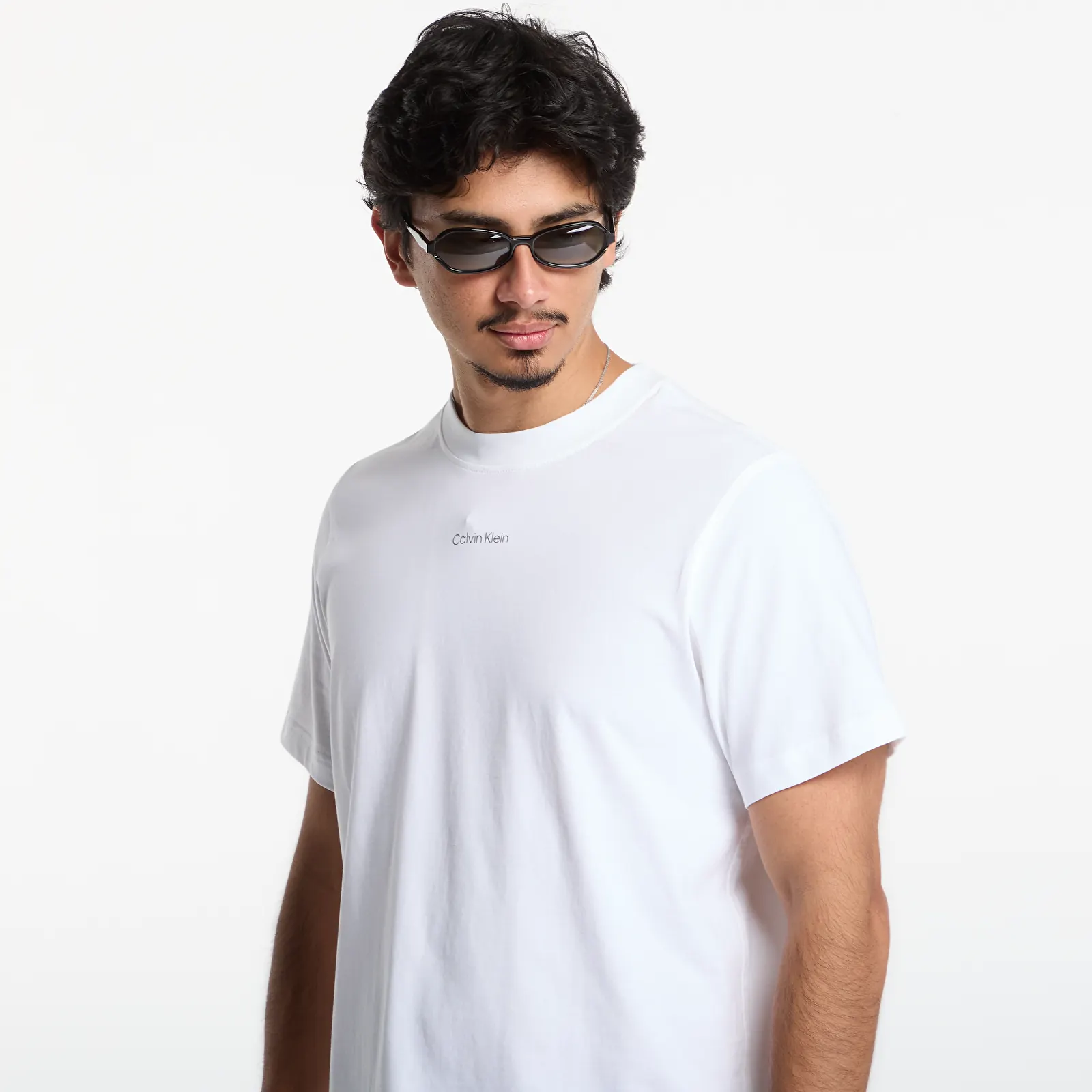 Pánske tričká Calvin Klein Jeans Ss Easy 20s Retro Ca Bright White