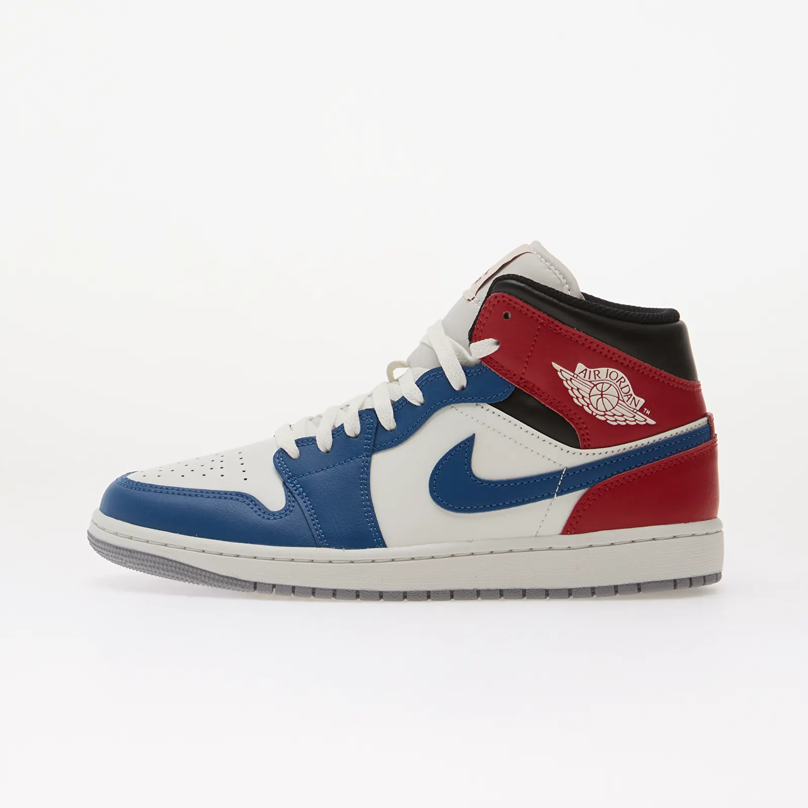 Мужские кроссовки Air Jordan 1 Mid True Blue/ Summit White-Varsity Red-Black