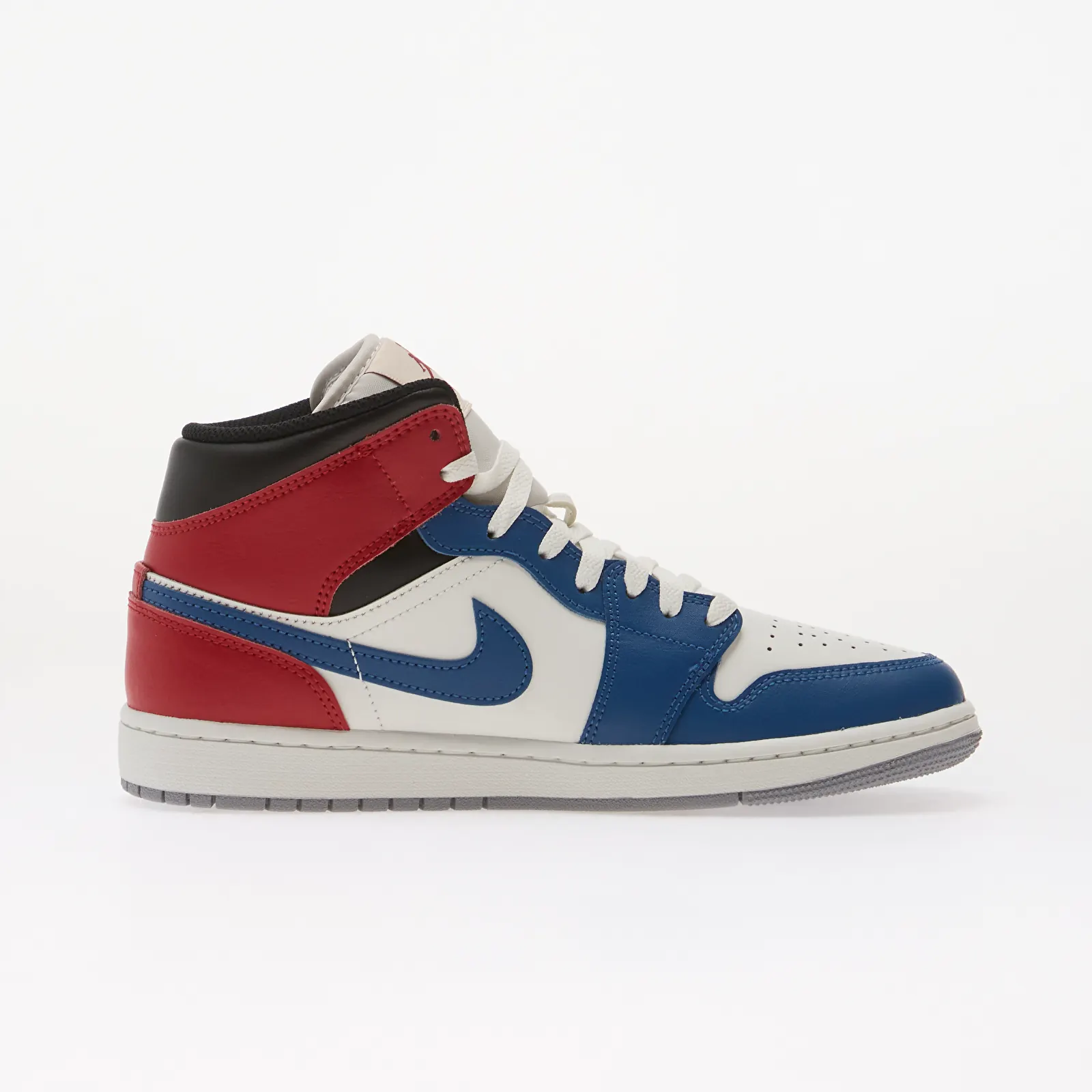 Мужские кроссовки Air Jordan 1 Mid True Blue/ Summit White-Varsity Red-Black
