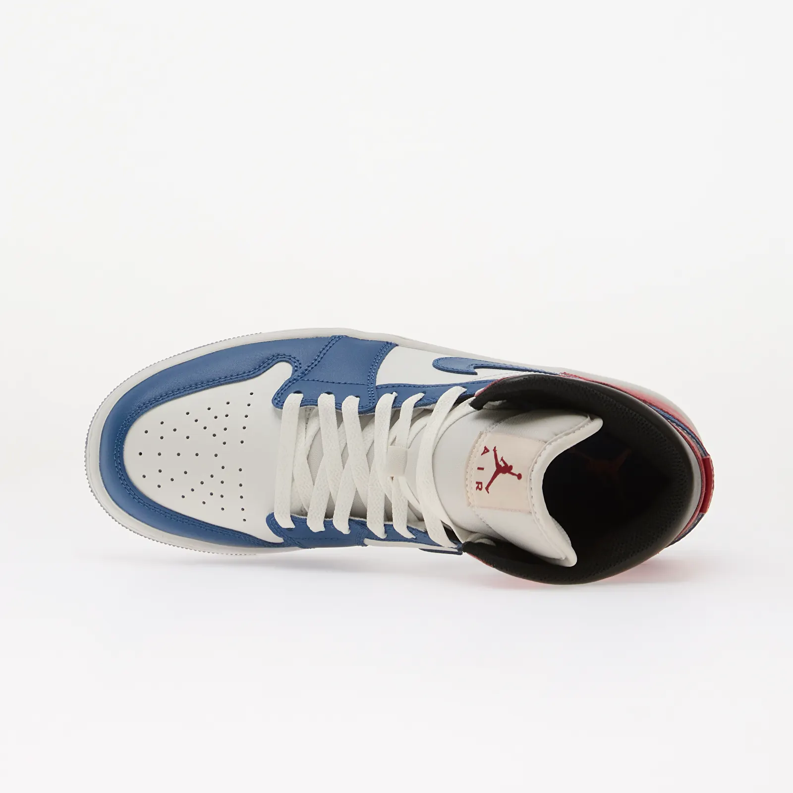 Мужские кроссовки Air Jordan 1 Mid True Blue/ Summit White-Varsity Red-Black
