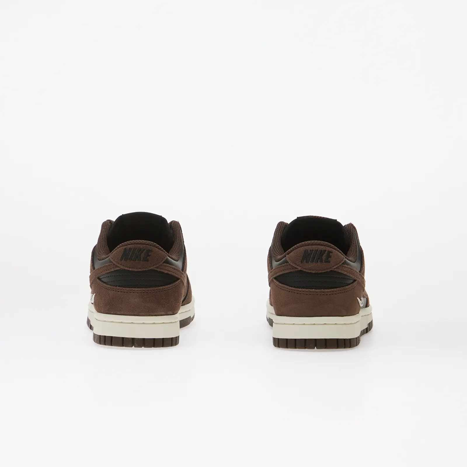 Женские кроссовки Nike Dunk Low Suede Black/ Baroque Brown-Sail-Metallic Silver
