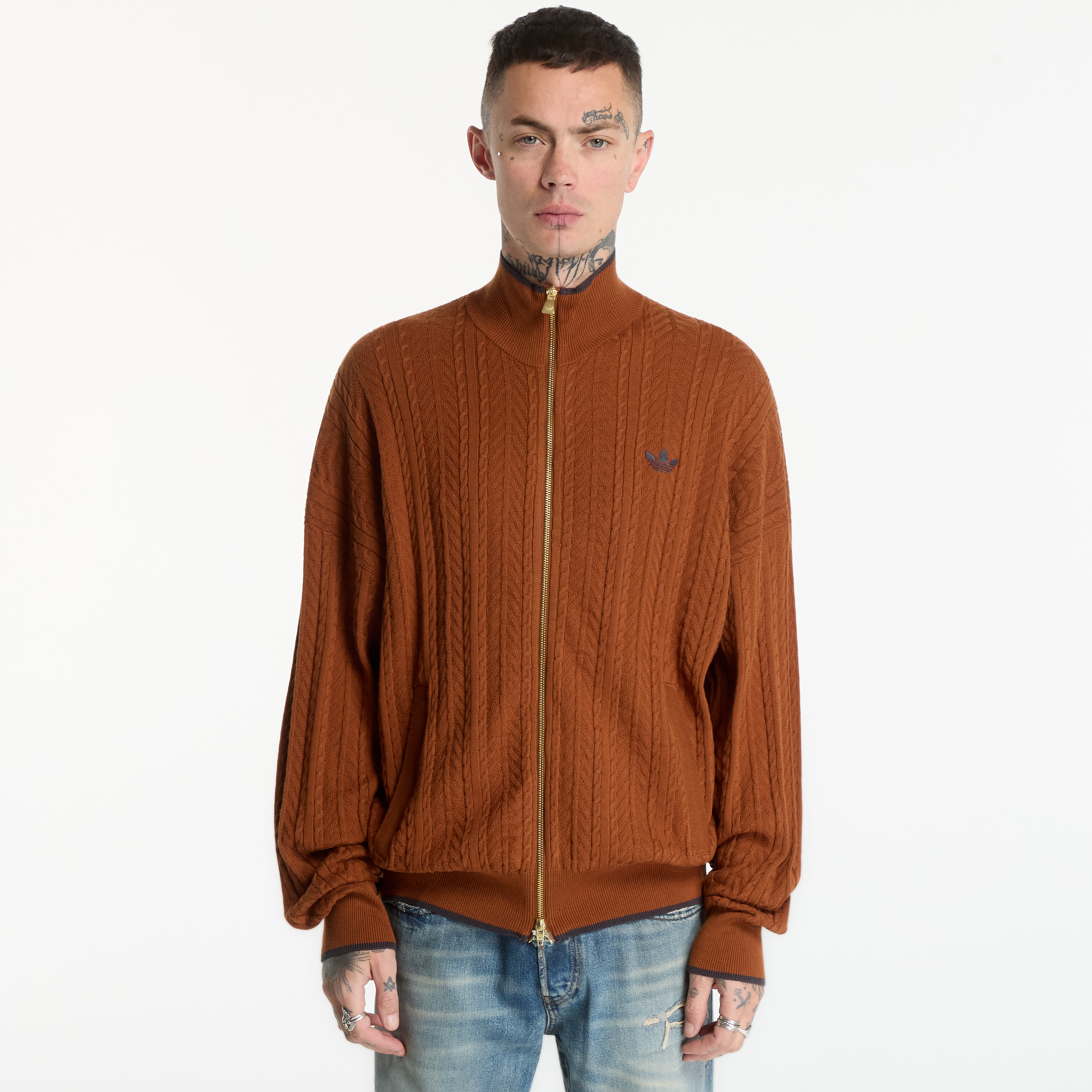 Пуловер adidas Firebird Cable Knit Track Top Dusky Bronze S