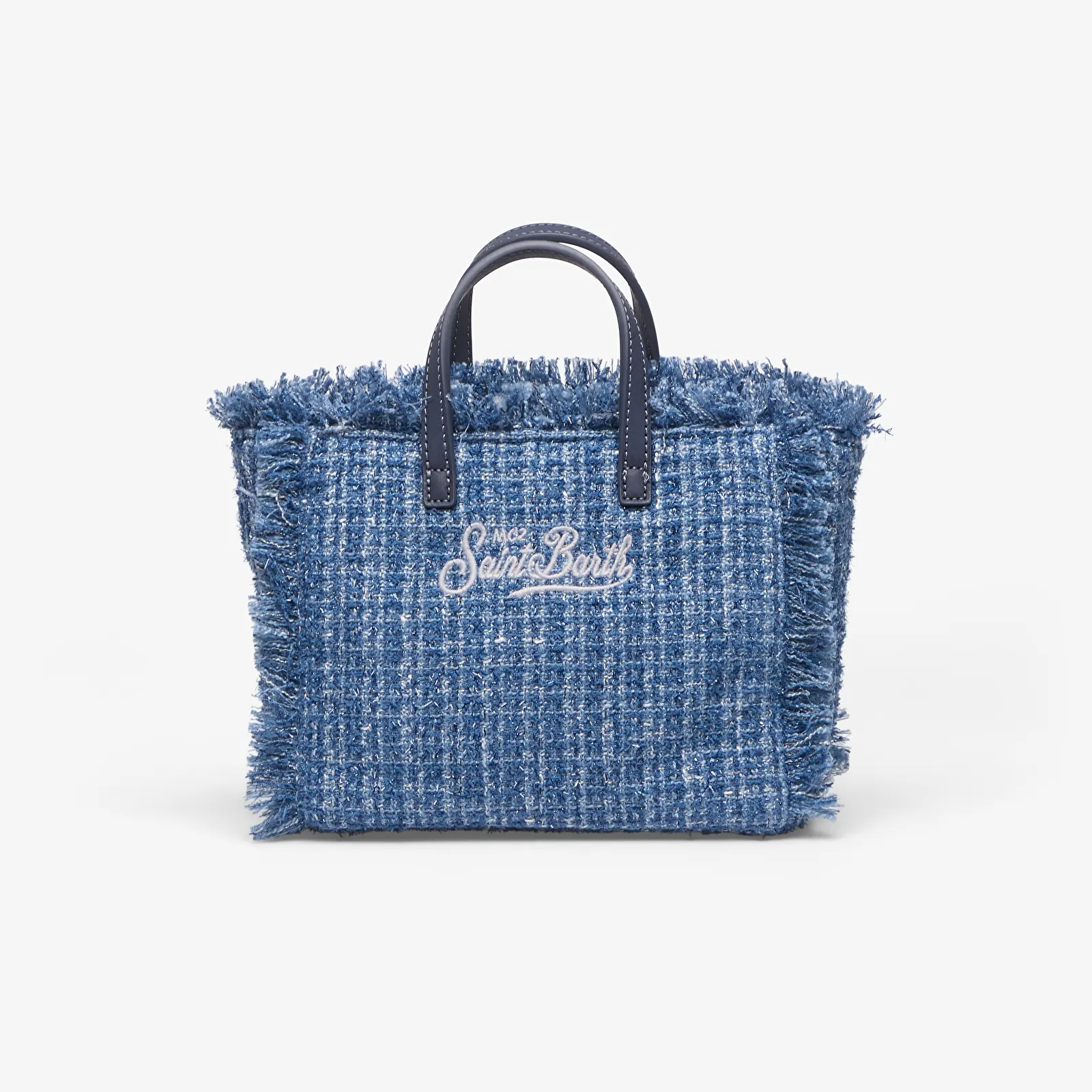 Bolsos de mujer MC2 Saint Barth Vanity Mini Tweed N Bag Denim Blue