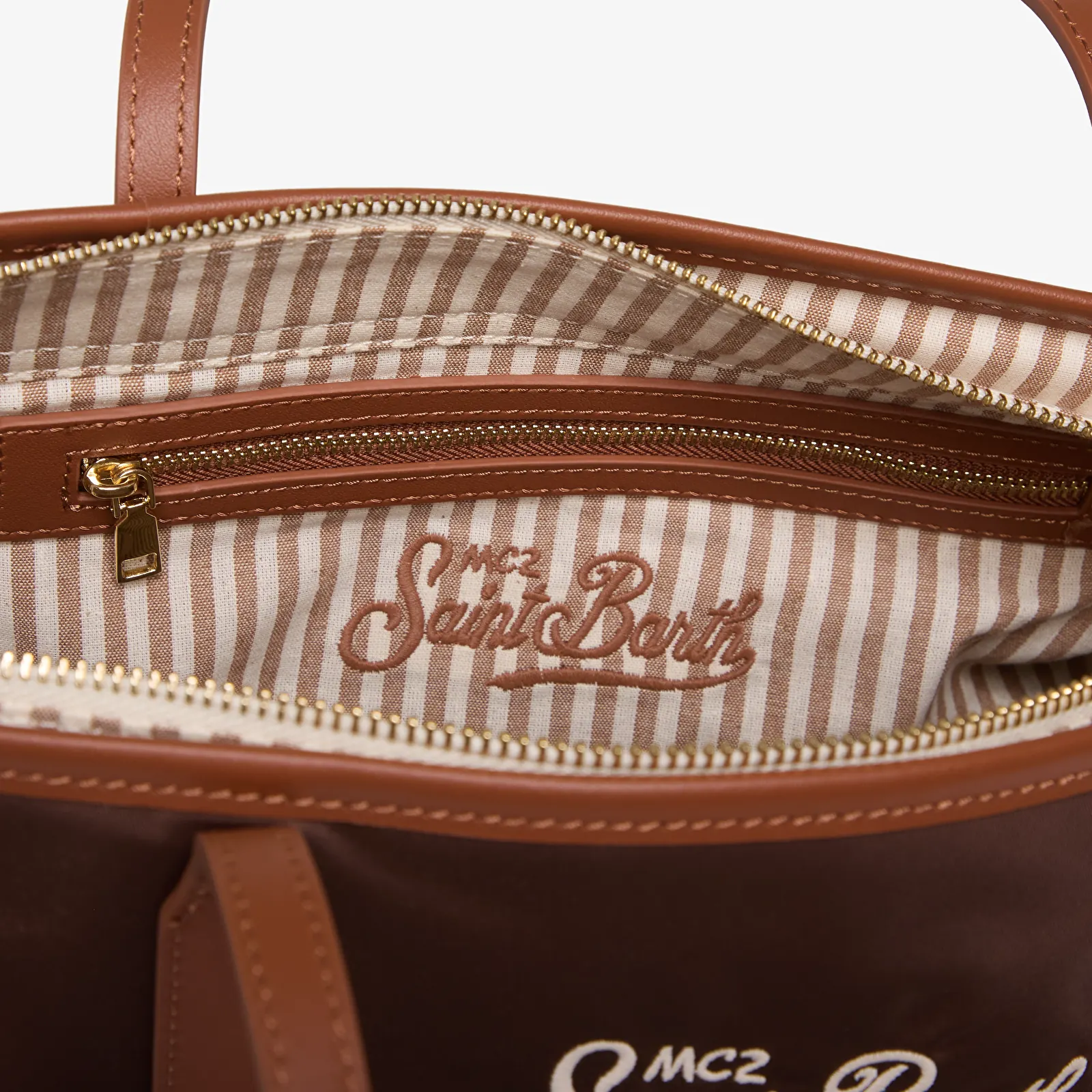Handtassen MC2 Saint Barth City Bag Mid Nylon Brown