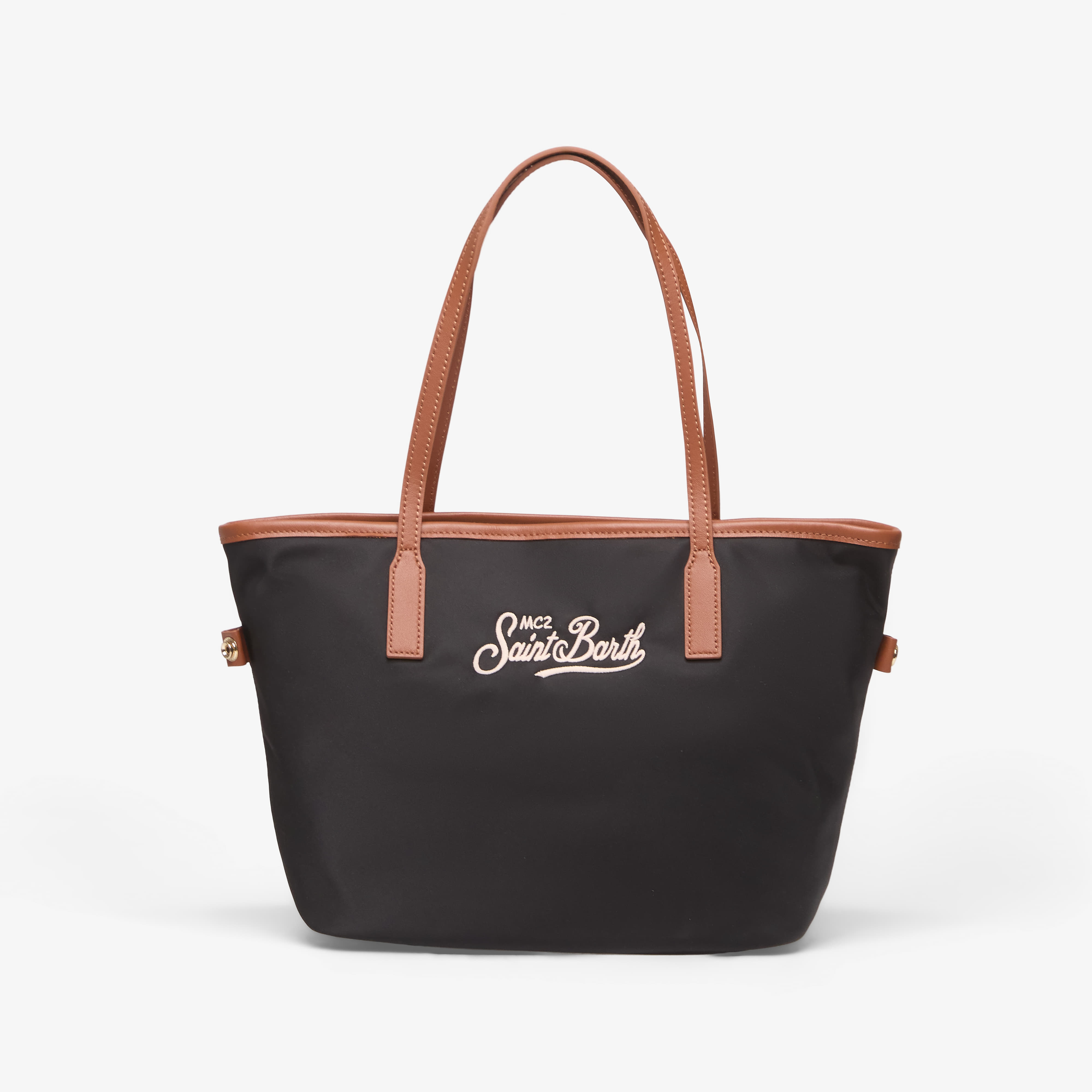 MC2 Saint Barth City Bag Mid Nylon Black/ Brown Universal