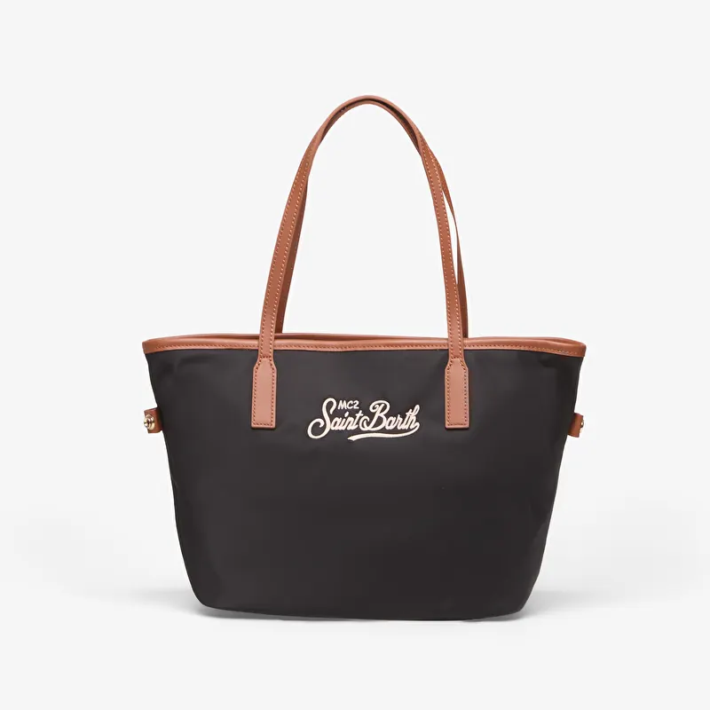 MC2 Saint Barth City Bag Mid Nylon Black/ Brown