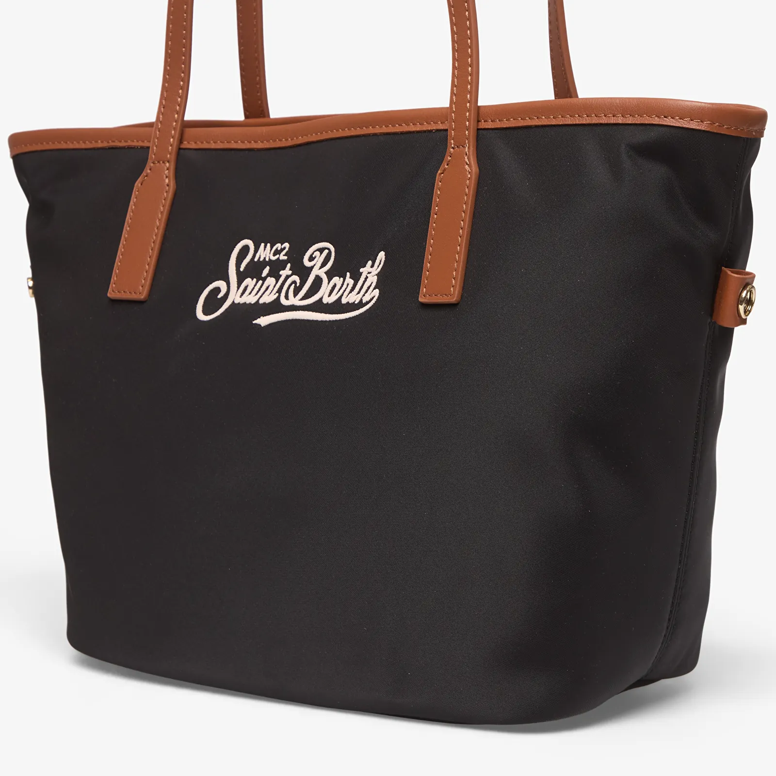 Handtassen MC2 Saint Barth City Bag Mid Nylon Black/ Brown