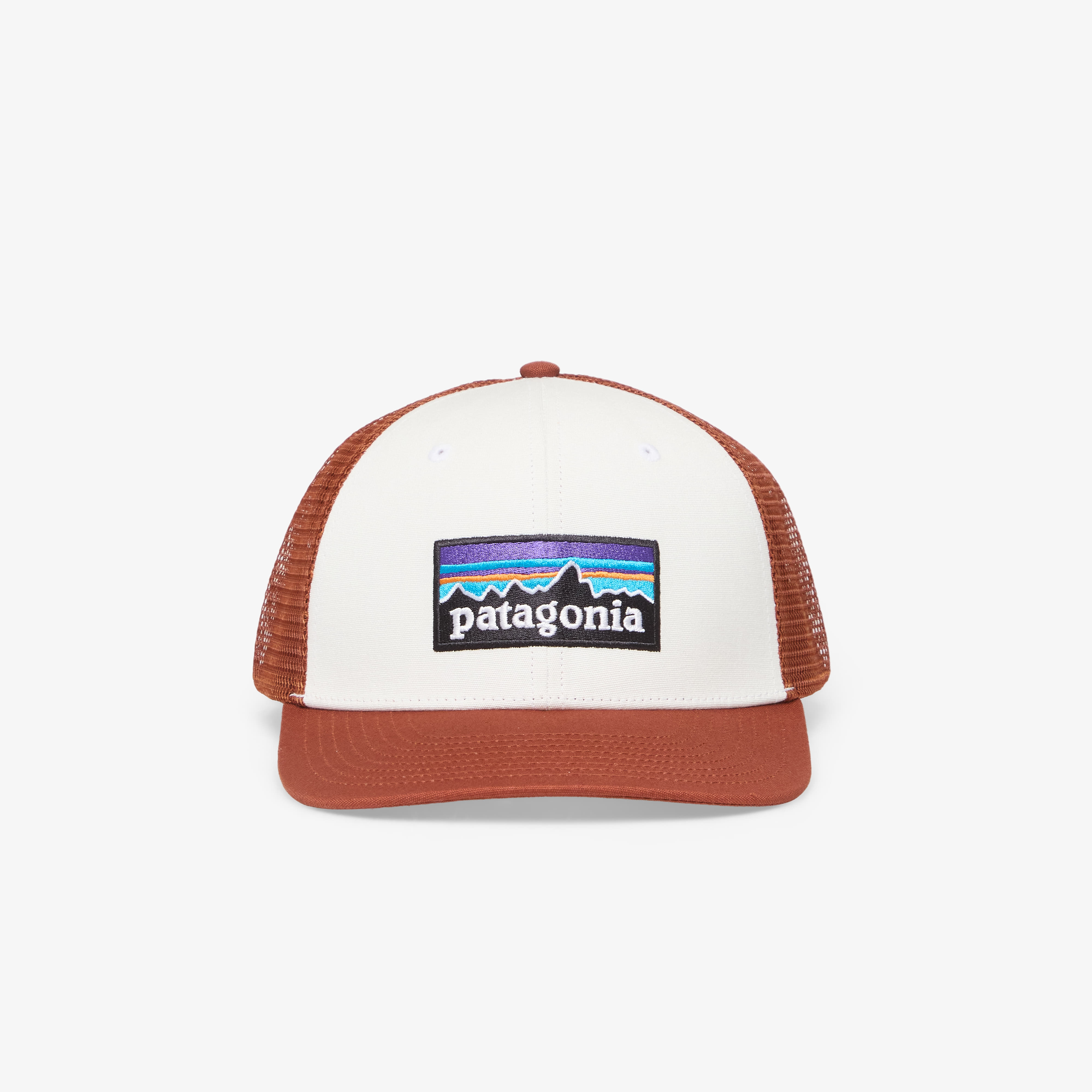 Шапка Patagonia P-6 Logo Trucker Hat White W/ Rusty Red Universal