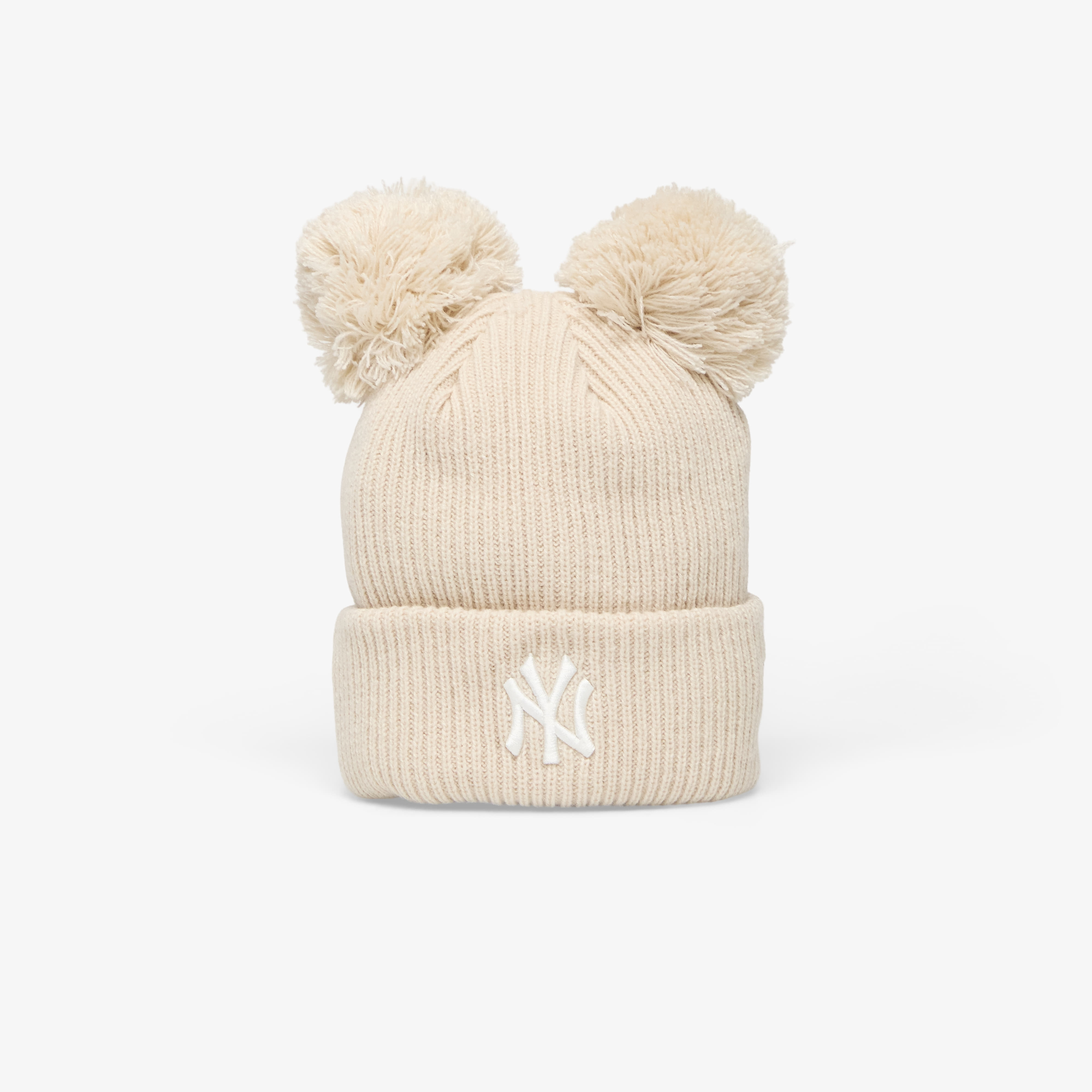 Шапка New Era Knit Medium MLB Double Pom Beanie New York Yankees Stone Universal