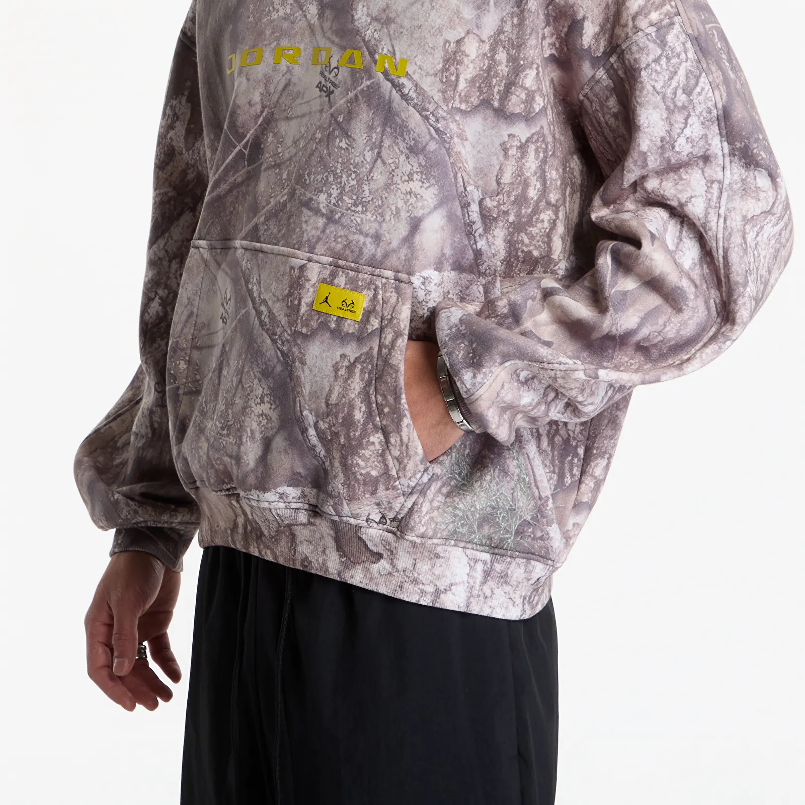 Sweats à capuche homme Jordan Brooklyn Realtree Fleece Pullover Hoodie White/ Bright Citron