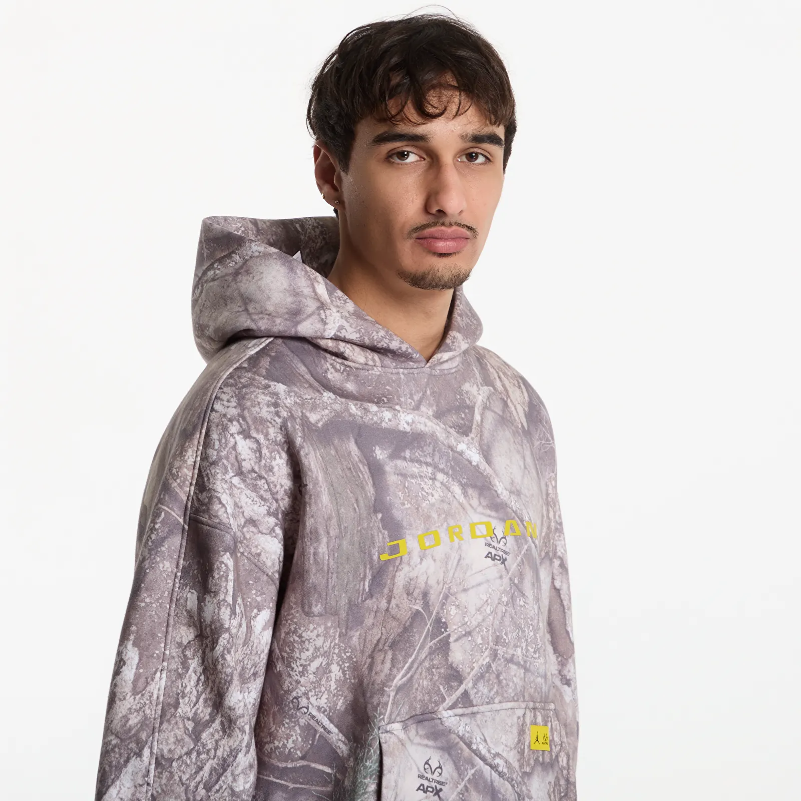 Sweats à capuche homme Jordan Brooklyn Realtree Fleece Pullover Hoodie White/ Bright Citron