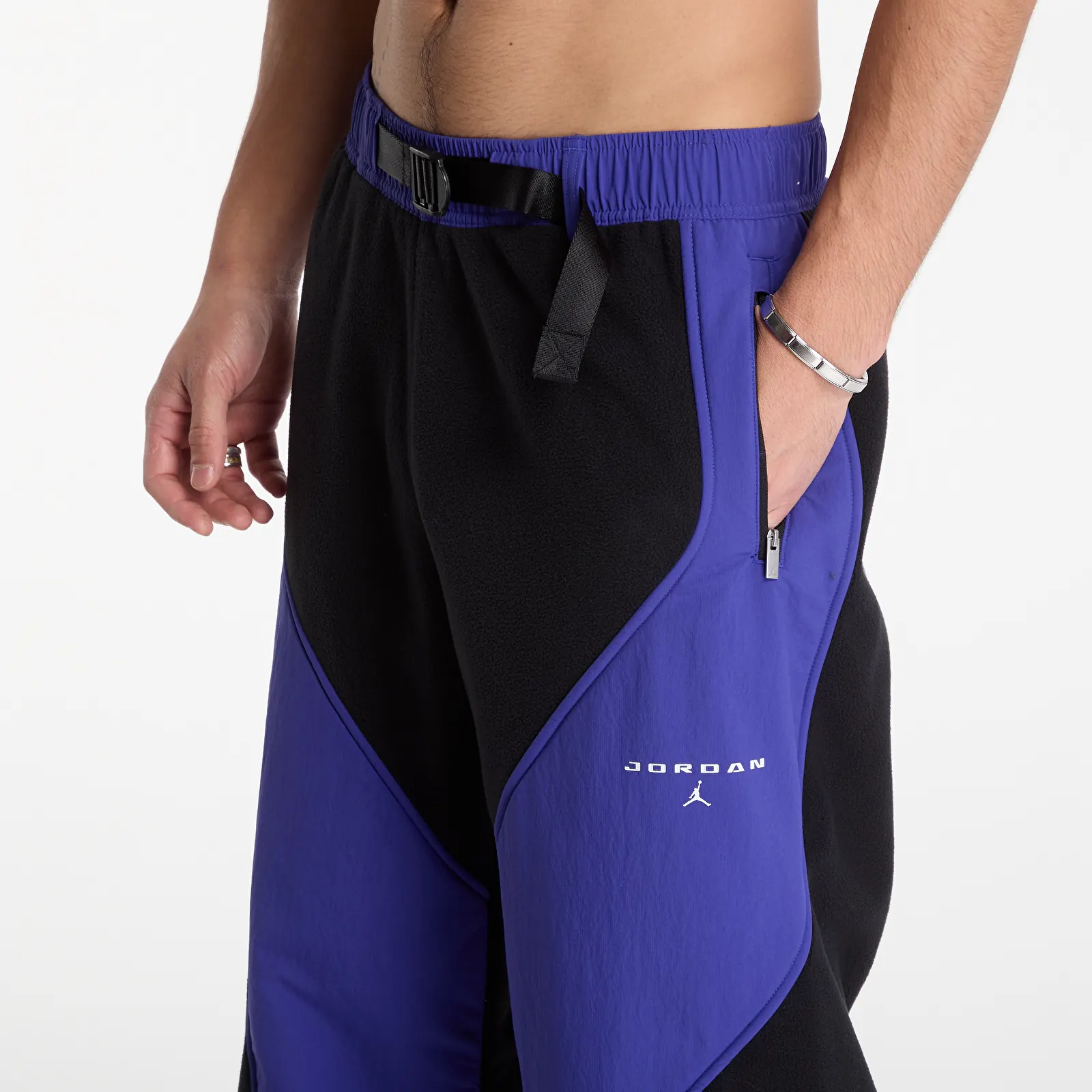 Pantaloni uomo Jordan Flight Mountainside Fleece Pants Black/ Light Concord/ White
