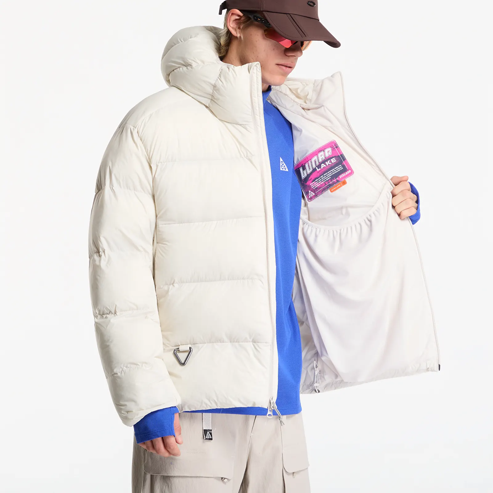 Vestes pour hommes Nike ACG Lunar Lake PrimaLoft® Therma-FIT ADV Loose Hooded Jacket Lt Orewood Brn/ Summit White