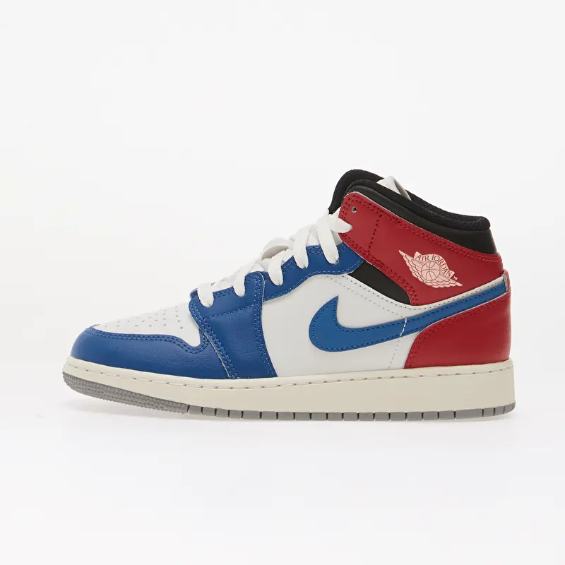 Air Jordan 1 Mid Kids True Blue/ Summit White-Varsity Red-Black
