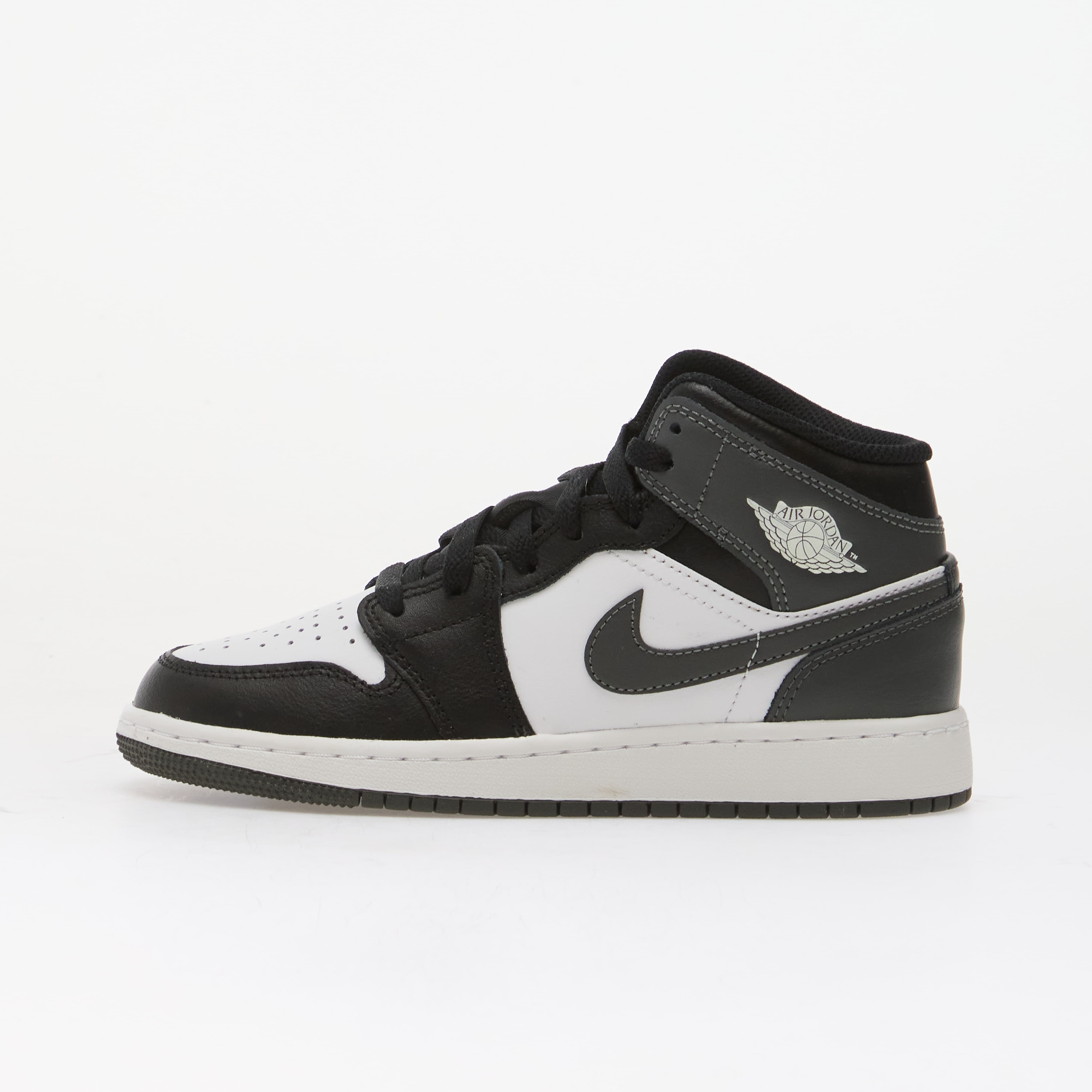 Air Jordan 1 Mid Kids Black/ Iron Grey-White 5Y