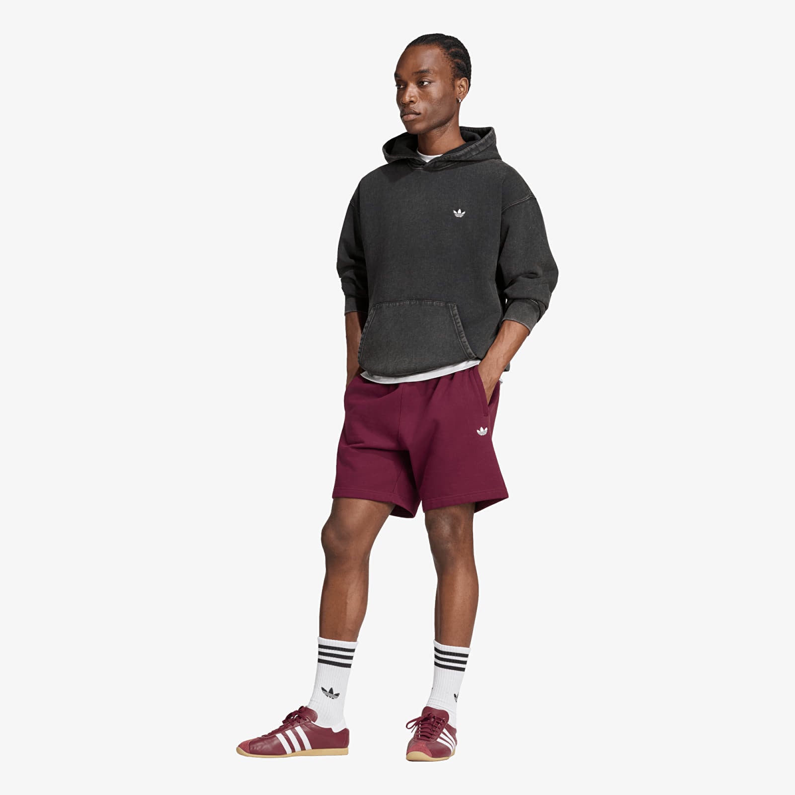 Мужские худи adidas Trefoil Essentials Washed Loose Hoodie Black