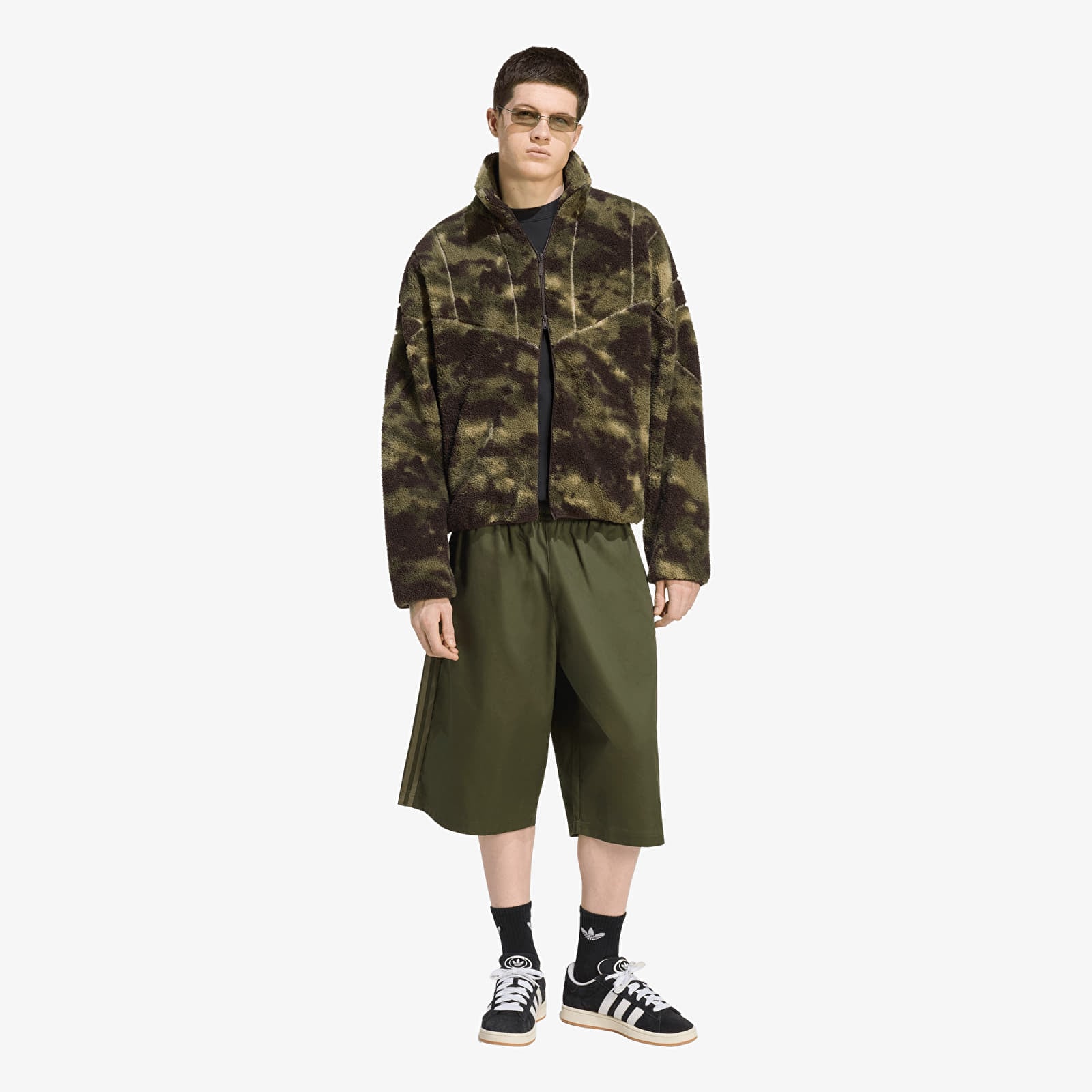 Мужские худи adidas Camo Polarfleece TT Olive Strata