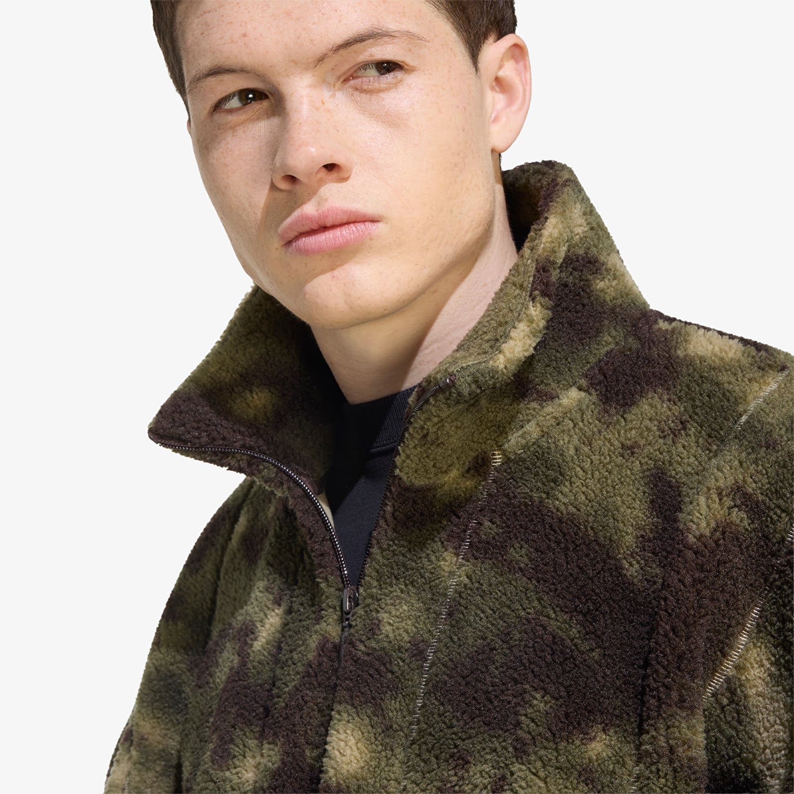 Мужские худи adidas Camo Polarfleece TT Olive Strata
