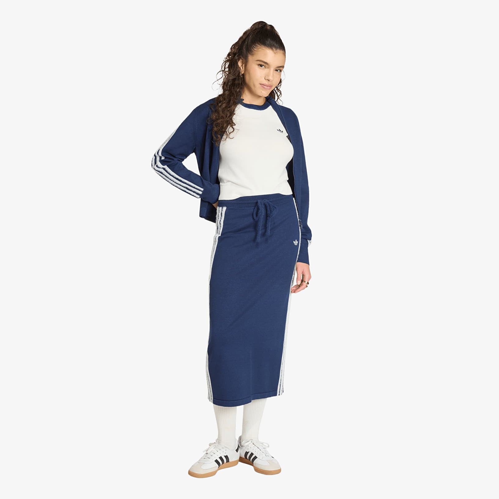 T-Shirts Frau adidas Knitted T-Shirt Cloud White/ Night Indigo
