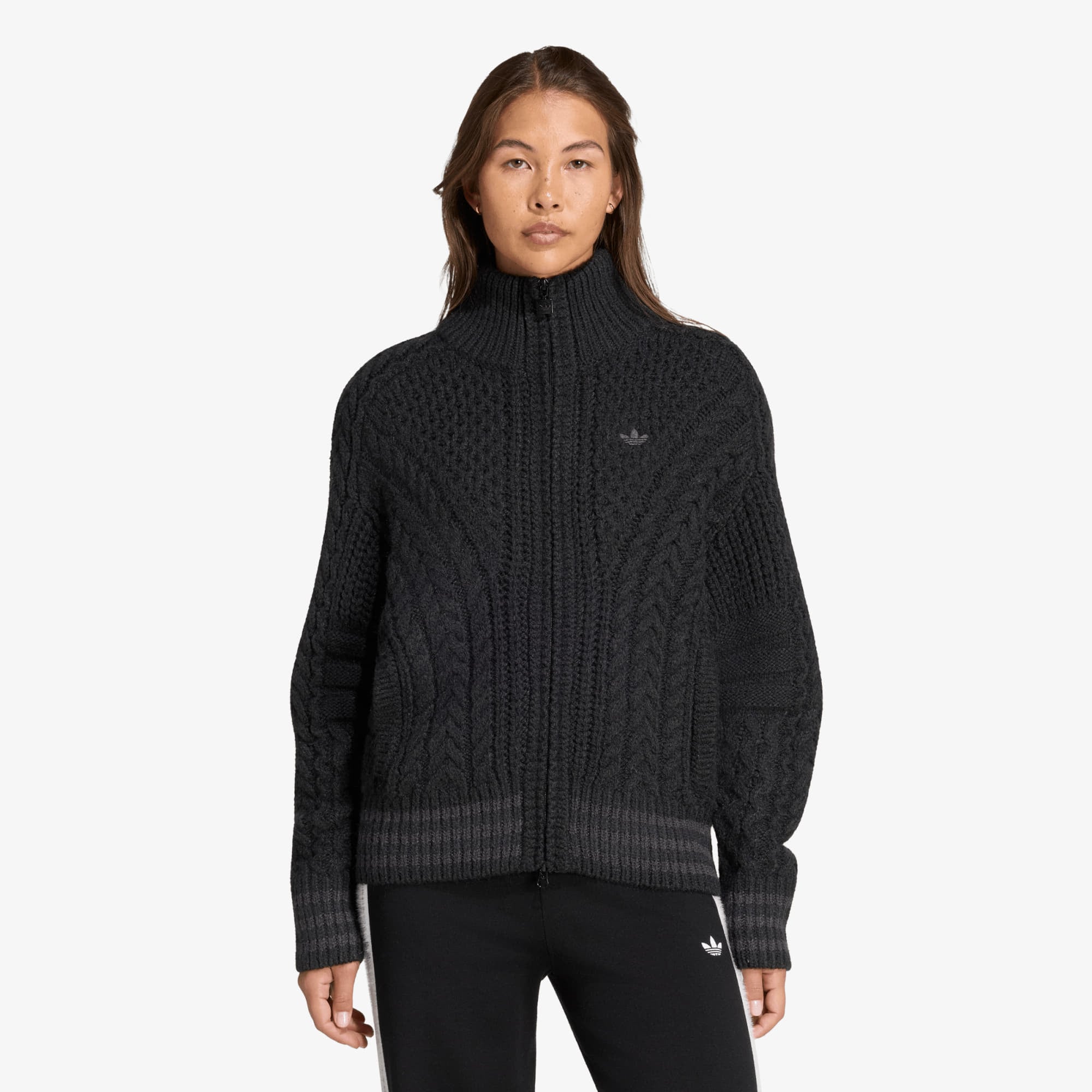Пуловер adidas Cable Knit Firebird Track Top Black/ Utility Black S
