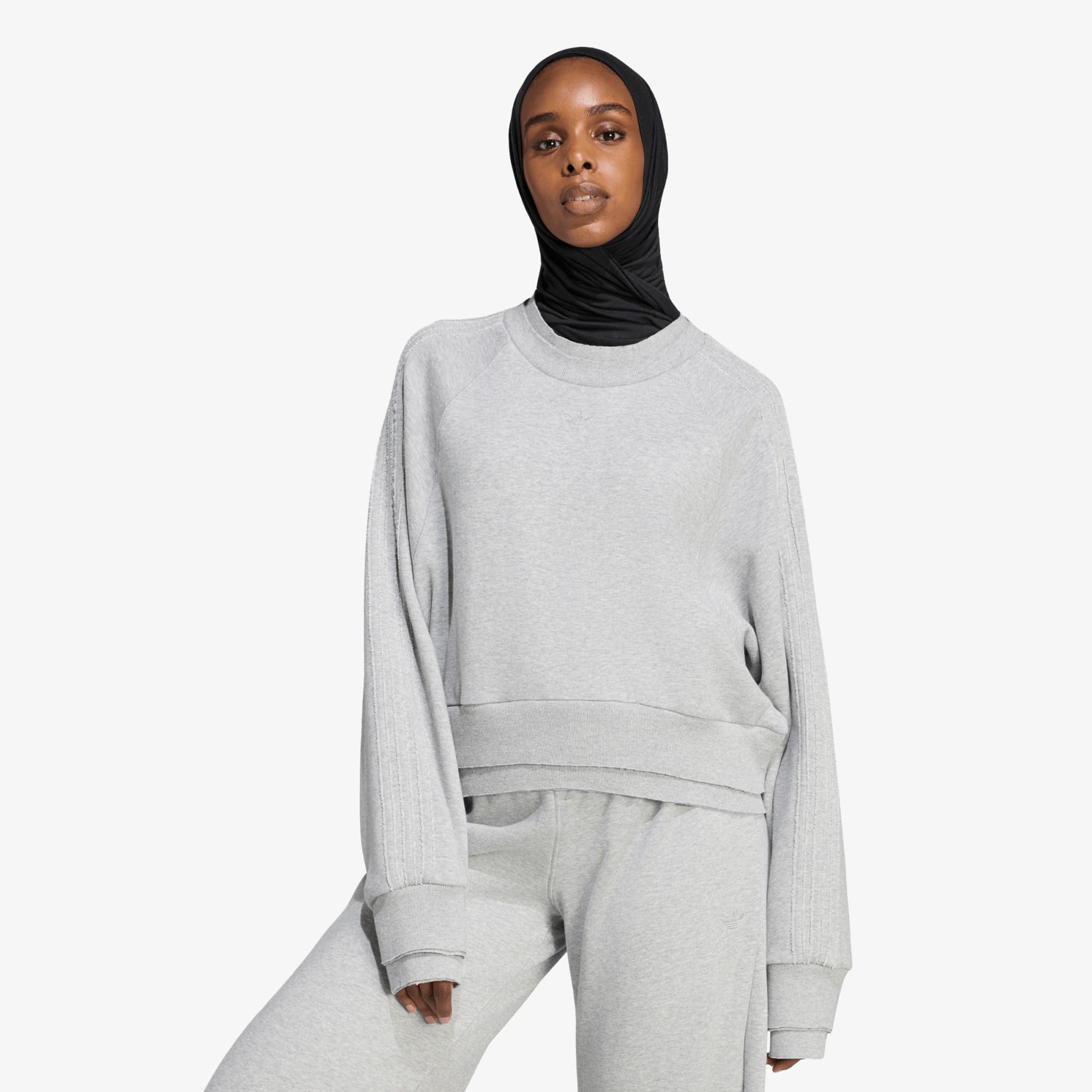 Суитшърт adidas Winterized Double Crew Sweatshirt Medium Grey Heather M