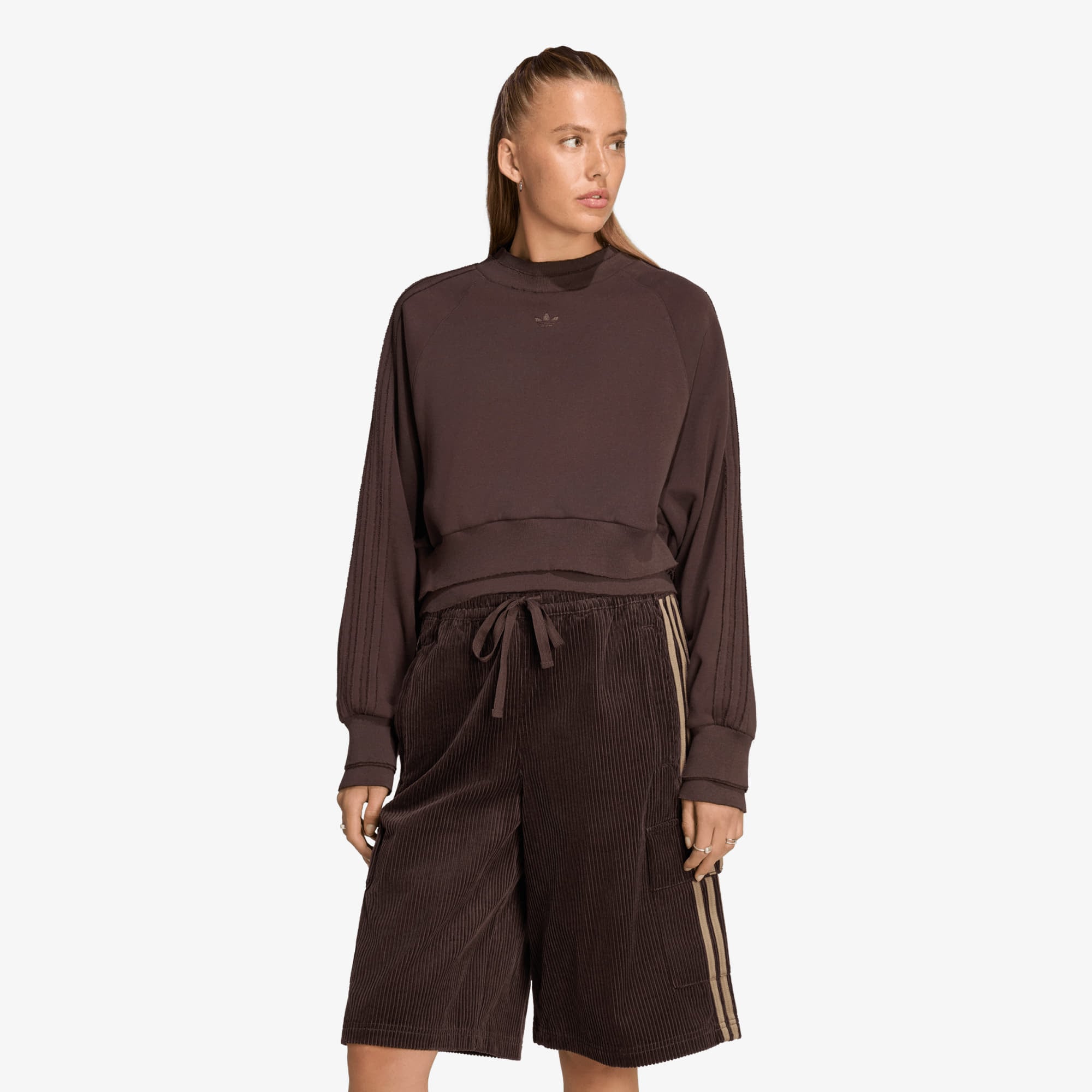 Суитшърт adidas Winterized Double Crew Sweatshirt Aurora Coffee XL