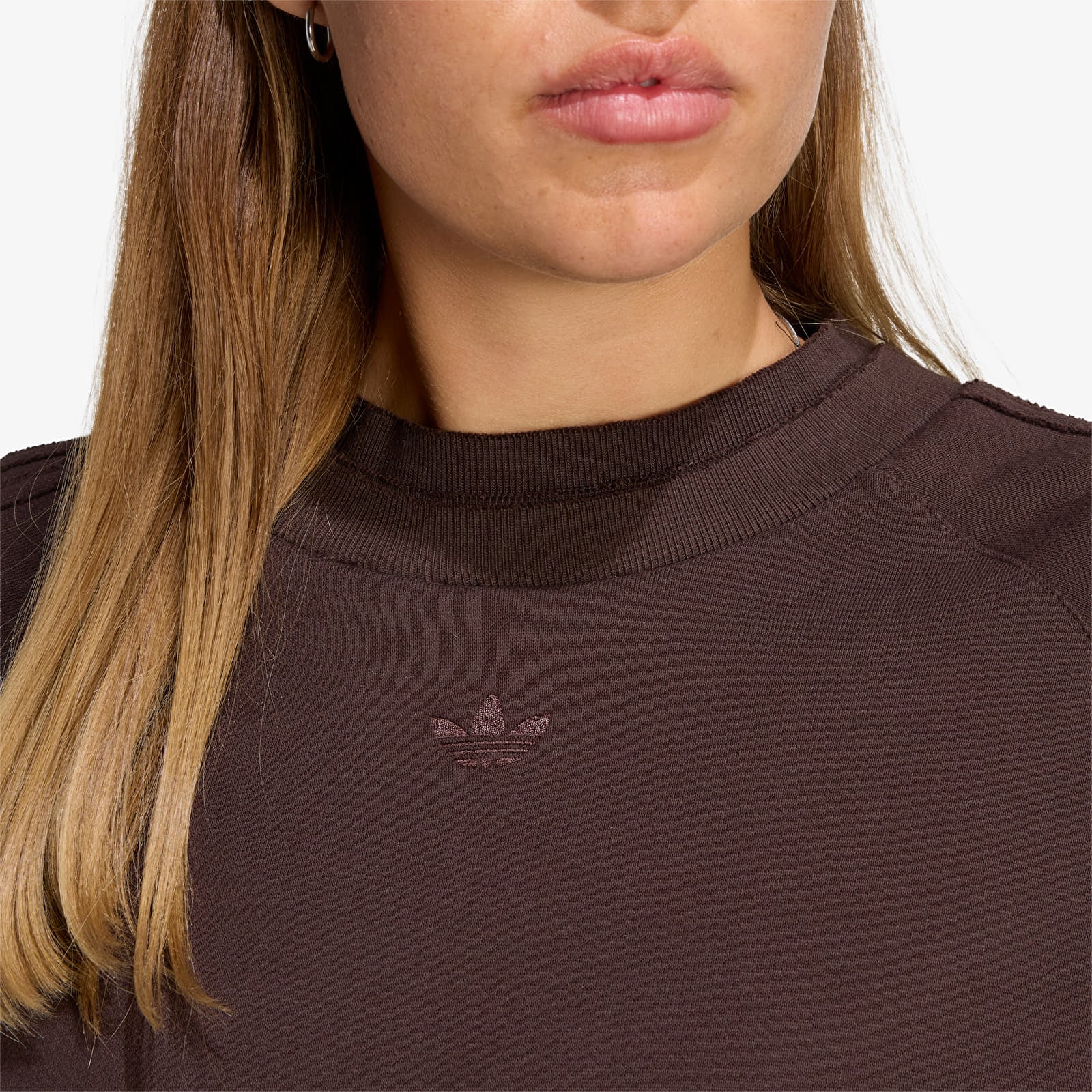 Women's Sweatshirts adidas Winterized Double Crew Sweatshirt Aurora Coffee