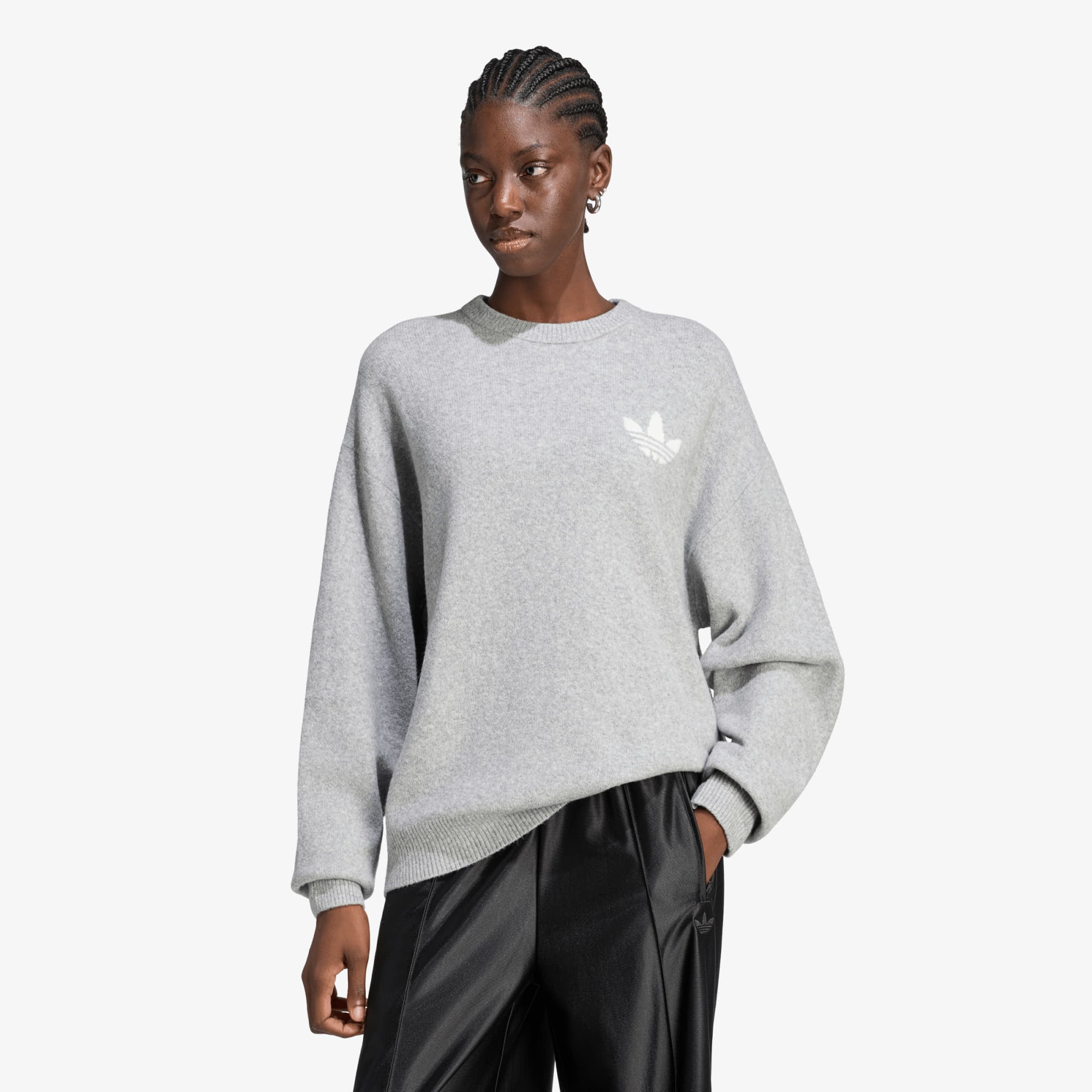 Пуловер adidas Originals Athl Dept Knitted Sweater Medium Grey Heather XS